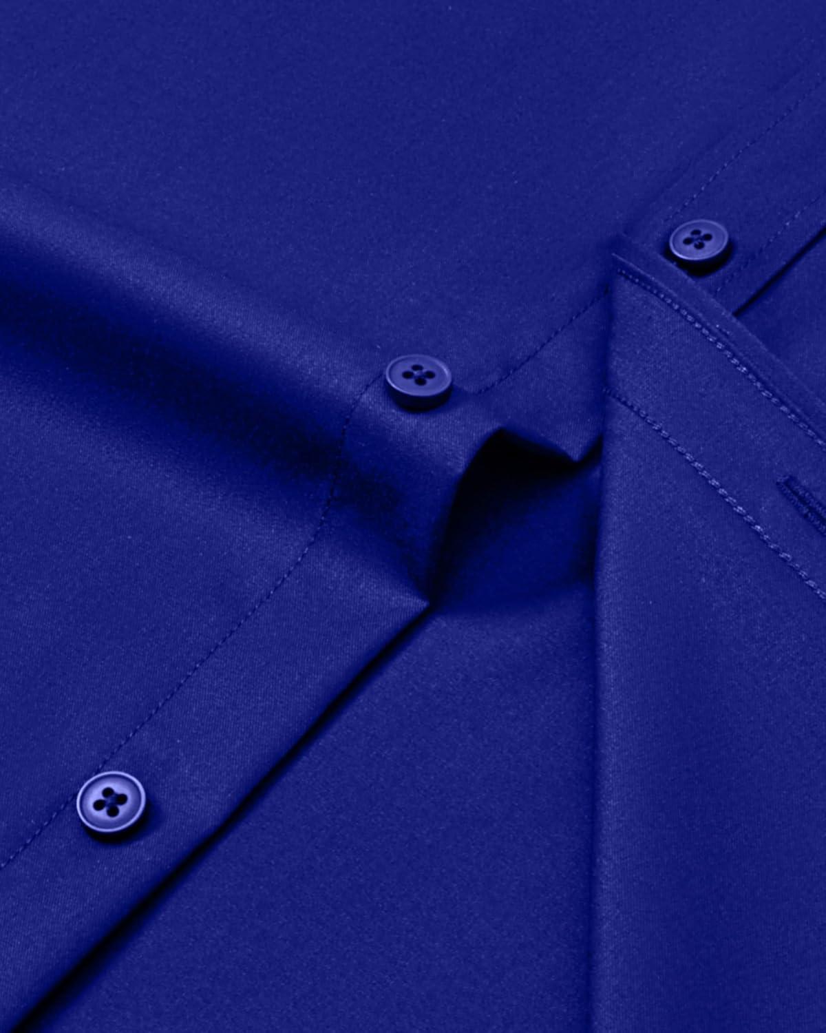 imageAlimens amp Gentle Mens Dress Shirts Long Sleeve Wrinkle Free Stretch Business Casual Button Down ShirtsRoyal Blue