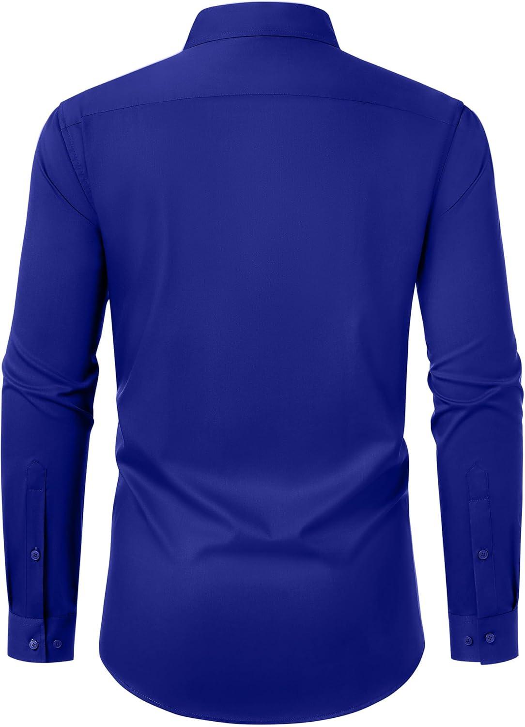 imageAlimens amp Gentle Mens Dress Shirts Long Sleeve Wrinkle Free Stretch Business Casual Button Down ShirtsRoyal Blue