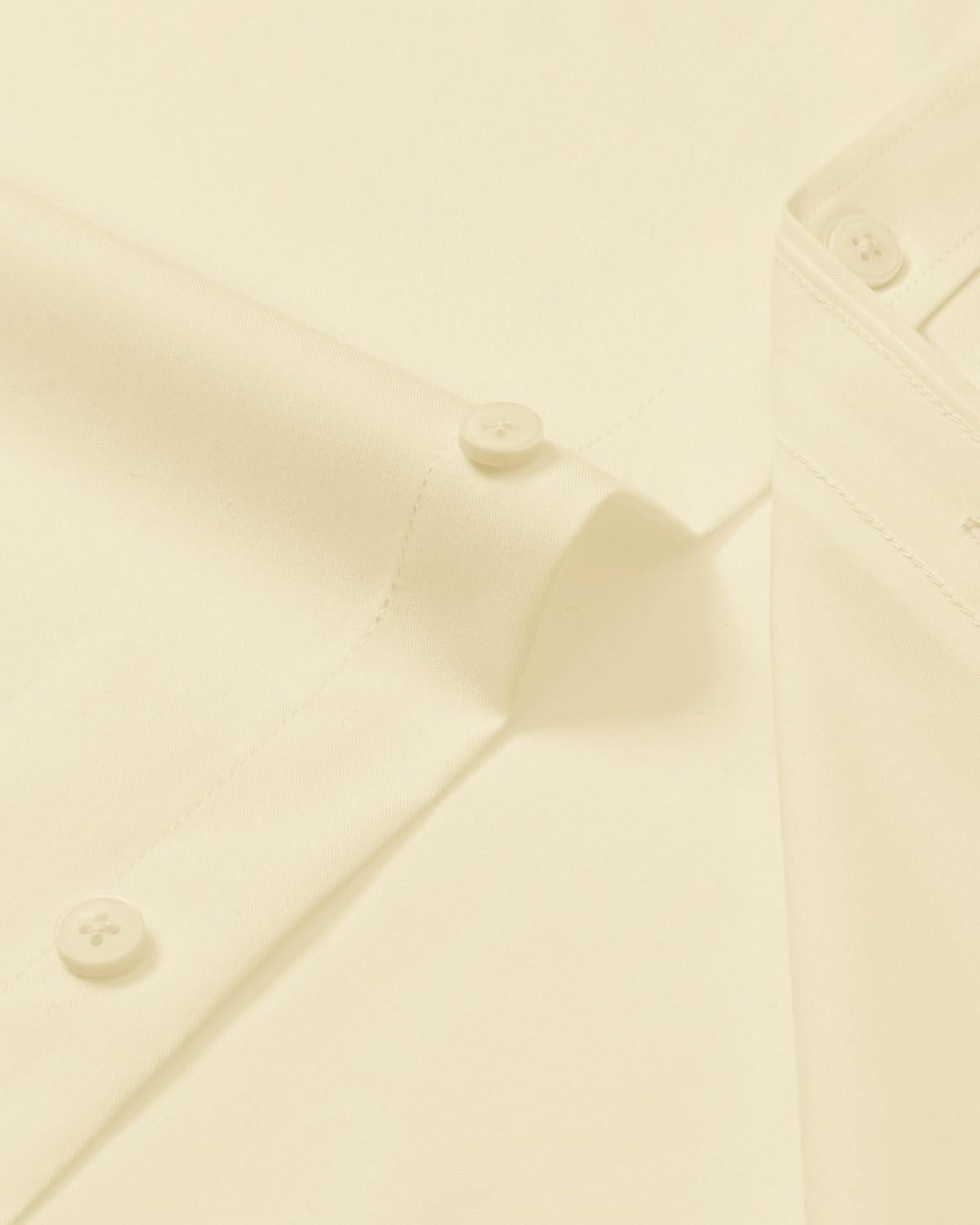 imageAlimens amp Gentle Mens Dress Shirts Long Sleeve Wrinkle Free Stretch Business Casual Button Down ShirtsYellow
