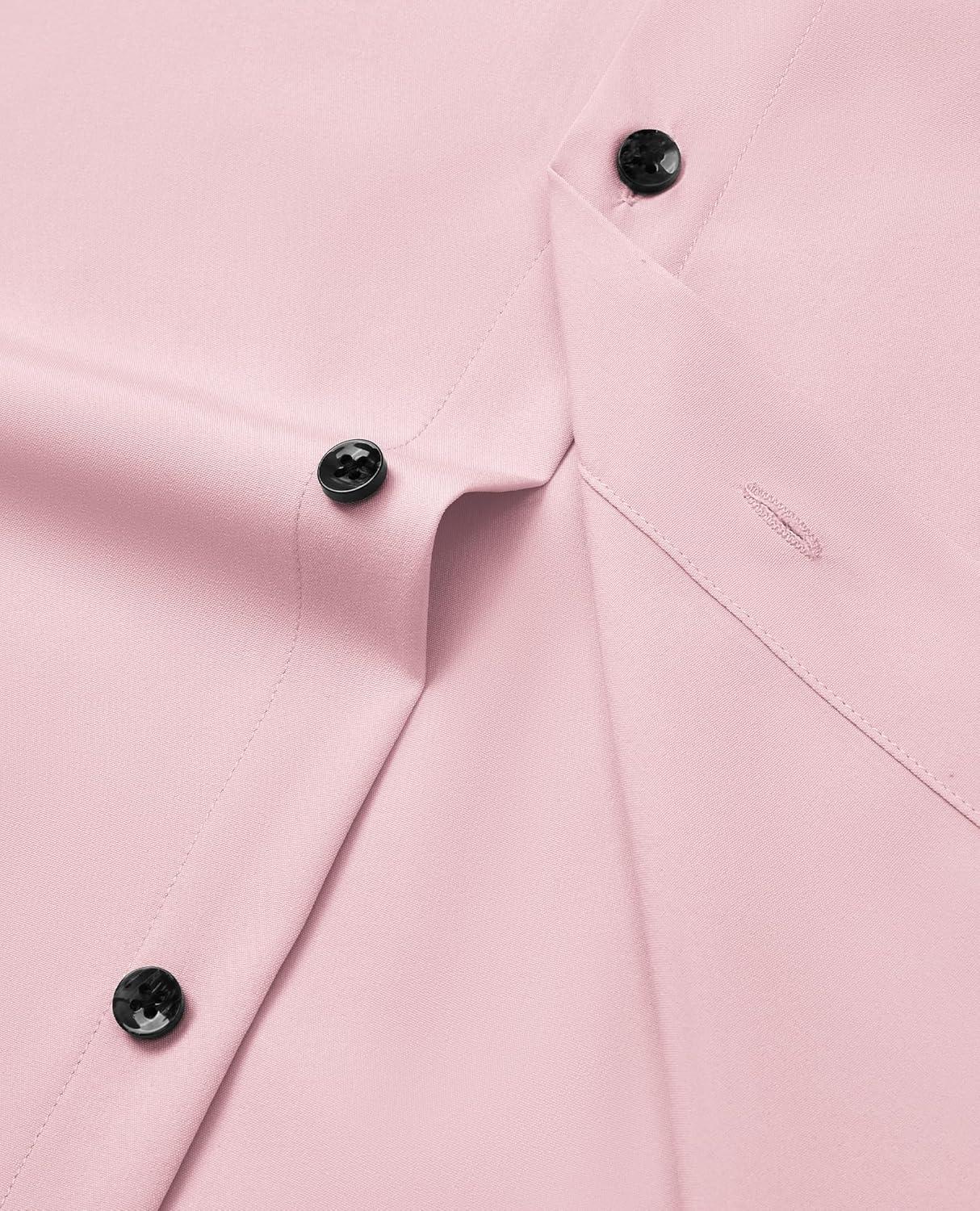 imageAlimens amp Gentle Mens Dress Shirts Stretch Long Sleeve Formal Business Wedding Button Down Shirt Wrinkle FreeDusty Pink