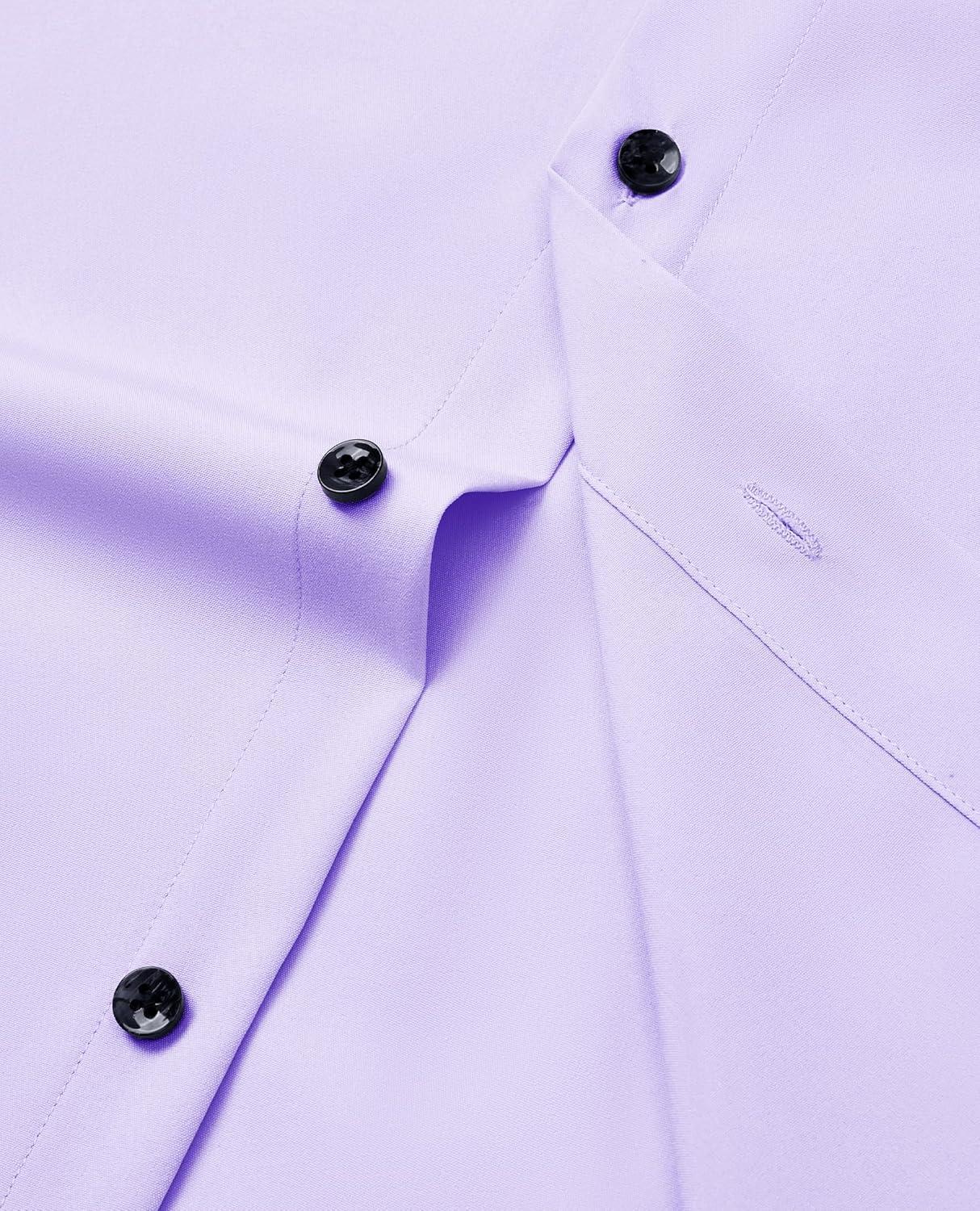 imageAlimens amp Gentle Mens Dress Shirts Stretch Long Sleeve Formal Business Wedding Button Down Shirt Wrinkle FreeLavender Purple