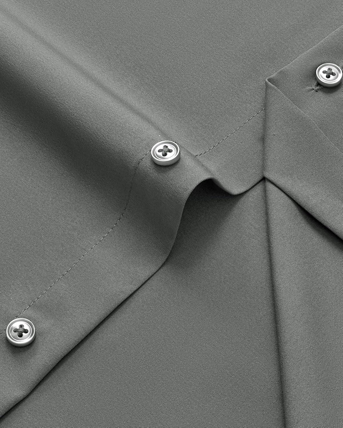 imageAlimens amp Gentle Mens Dress Shirts Stretch Long Sleeve Wrinkle Free Business Casual Button Down Shirt for WeddingGrey