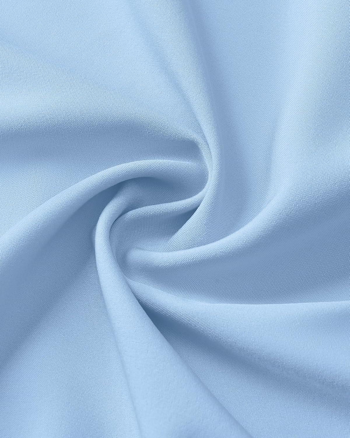 imageAlimens amp Gentle Mens Dress Shirts Stretch Long Sleeve Wrinkle Free Business Casual Button Down Shirt for WeddingLight Blue