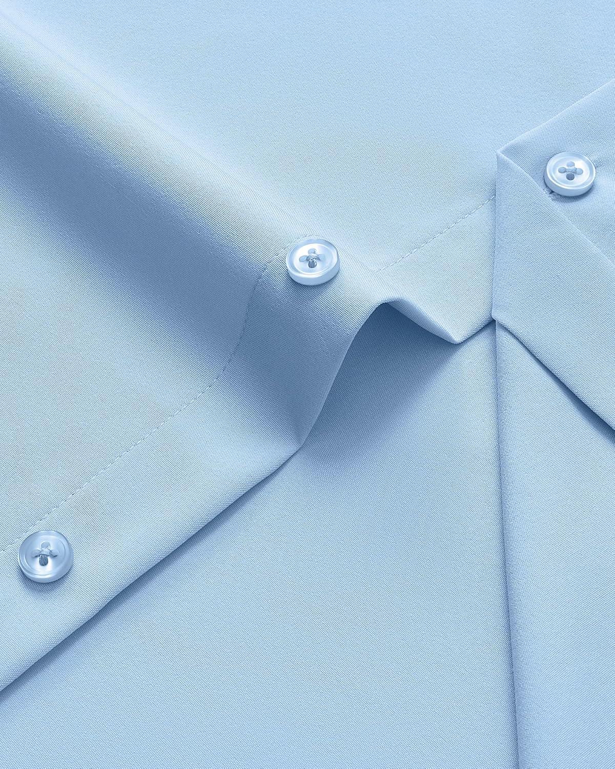 imageAlimens amp Gentle Mens Dress Shirts Stretch Long Sleeve Wrinkle Free Business Casual Button Down Shirt for WeddingLight Blue