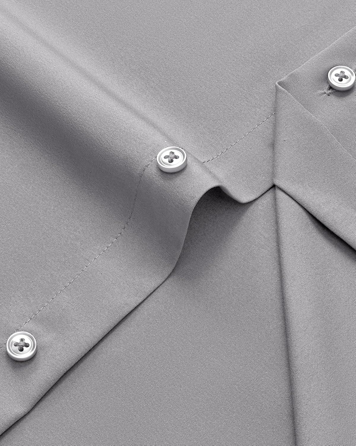 imageAlimens amp Gentle Mens Dress Shirts Stretch Long Sleeve Wrinkle Free Business Casual Button Down Shirt for WeddingLight Grey