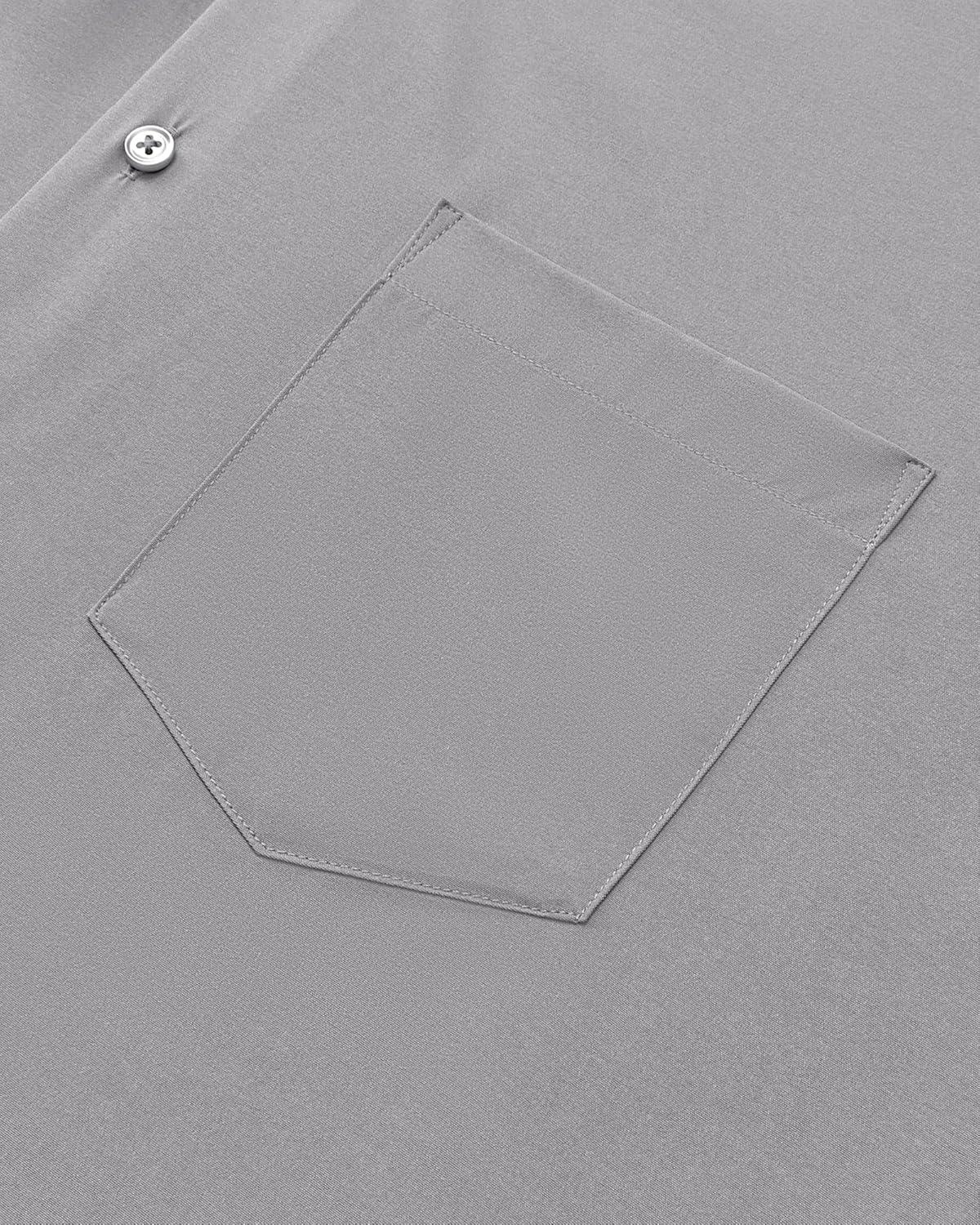 imageAlimens amp Gentle Mens Dress Shirts Stretch Long Sleeve Wrinkle Free Business Casual Button Down Shirt for WeddingLight Grey
