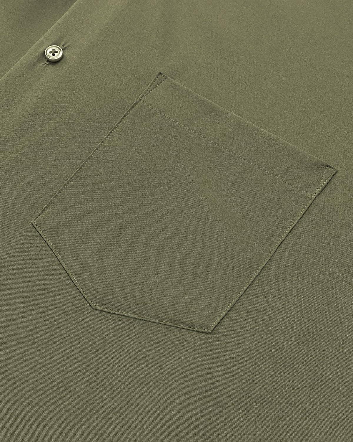 imageAlimens amp Gentle Mens Dress Shirts Stretch Long Sleeve Wrinkle Free Business Casual Button Down Shirt for WeddingOlive Green
