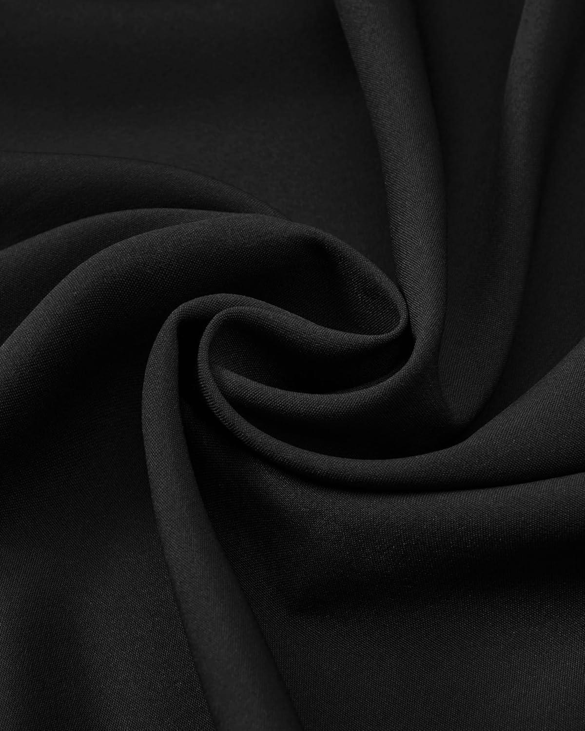 imageAlimens amp Gentle Mens Dress Shirts Wrinkle Free Stretch Solid Long Sleeve Button Down Shirt Wedding DatingBlack