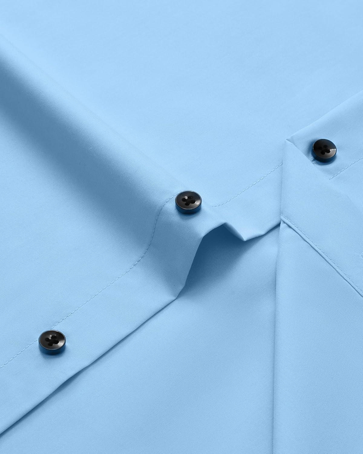 imageAlimens amp Gentle Mens Long Sleeve Dress Shirts Wrinkle Free Stretch Wedding Business Casual Button Down ShirtBlue