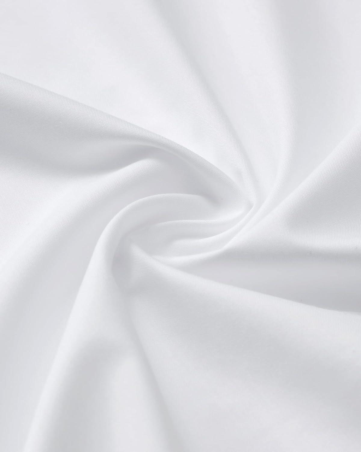 imageAlimens amp Gentle Mens Long Sleeve Dress Shirts Wrinkle Free Stretch Wedding Business Casual Button Down ShirtWhite