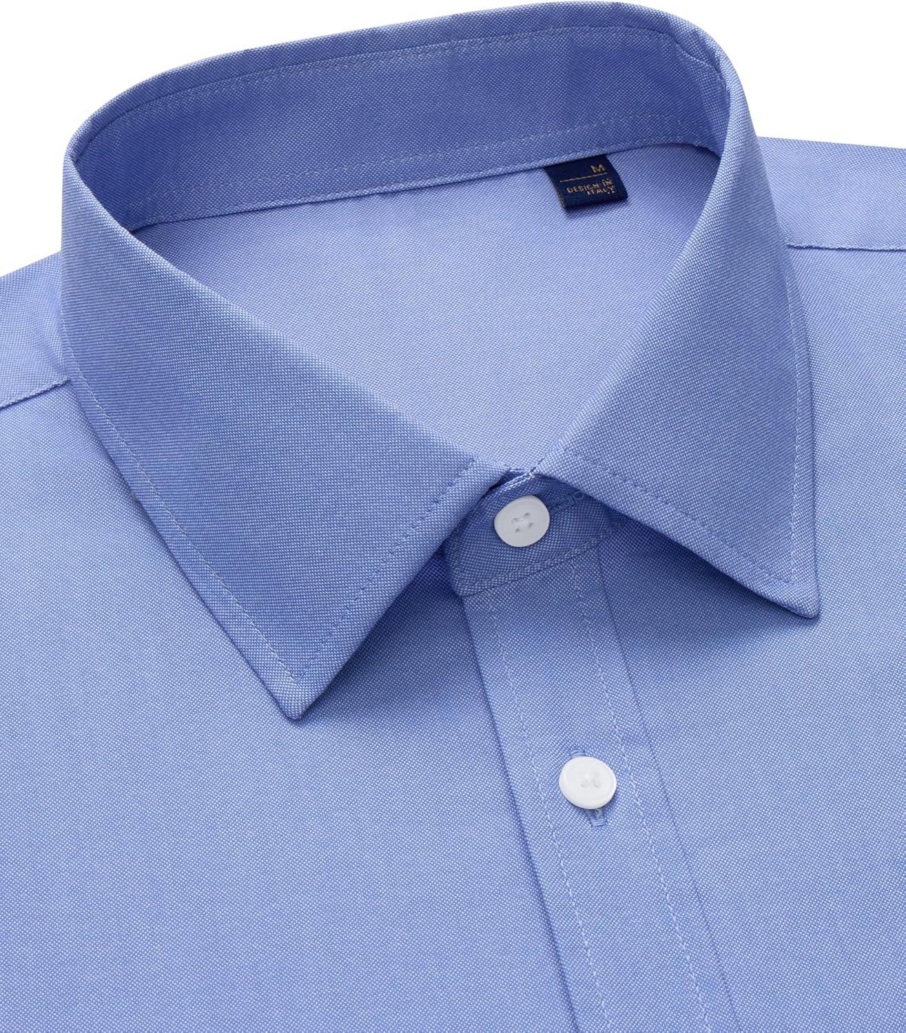 imageAlimens amp Gentle Mens Oxford Shirt Solid Stretch Dress Shirts Casual Business Long Sleeve Button Down Shirt with PocketBlue