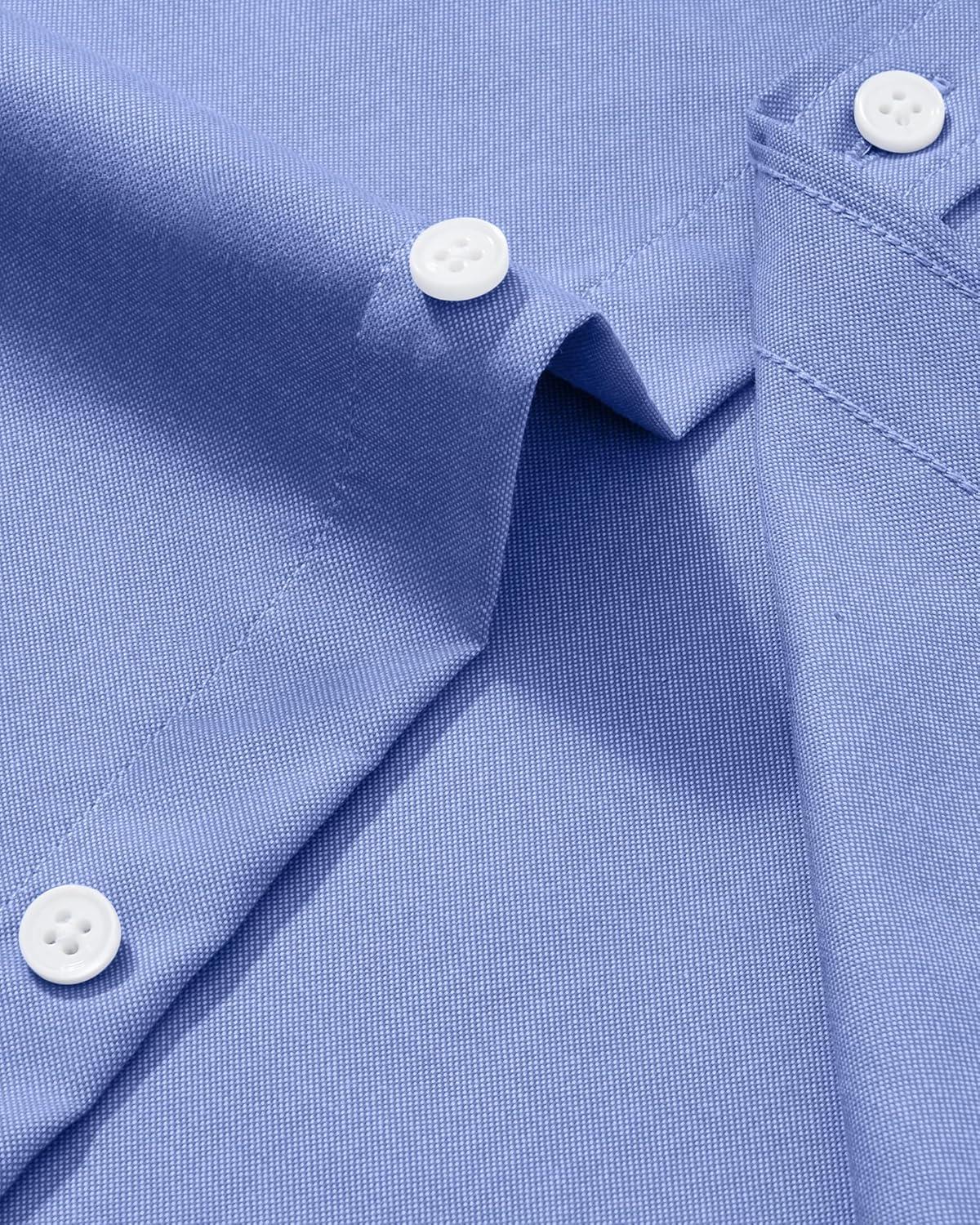 imageAlimens amp Gentle Mens Oxford Shirt Solid Stretch Dress Shirts Casual Business Long Sleeve Button Down Shirt with PocketBlue