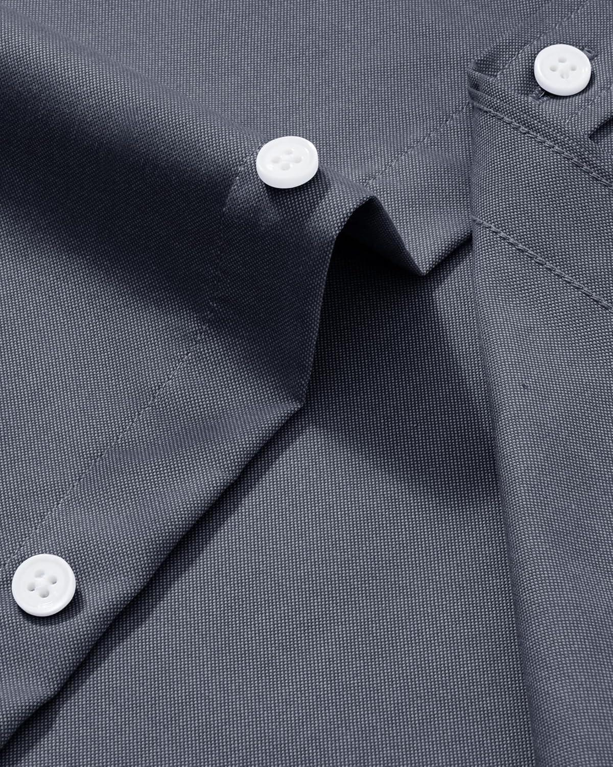 imageAlimens amp Gentle Mens Oxford Shirt Solid Stretch Dress Shirts Casual Business Long Sleeve Button Down Shirt with PocketGrey