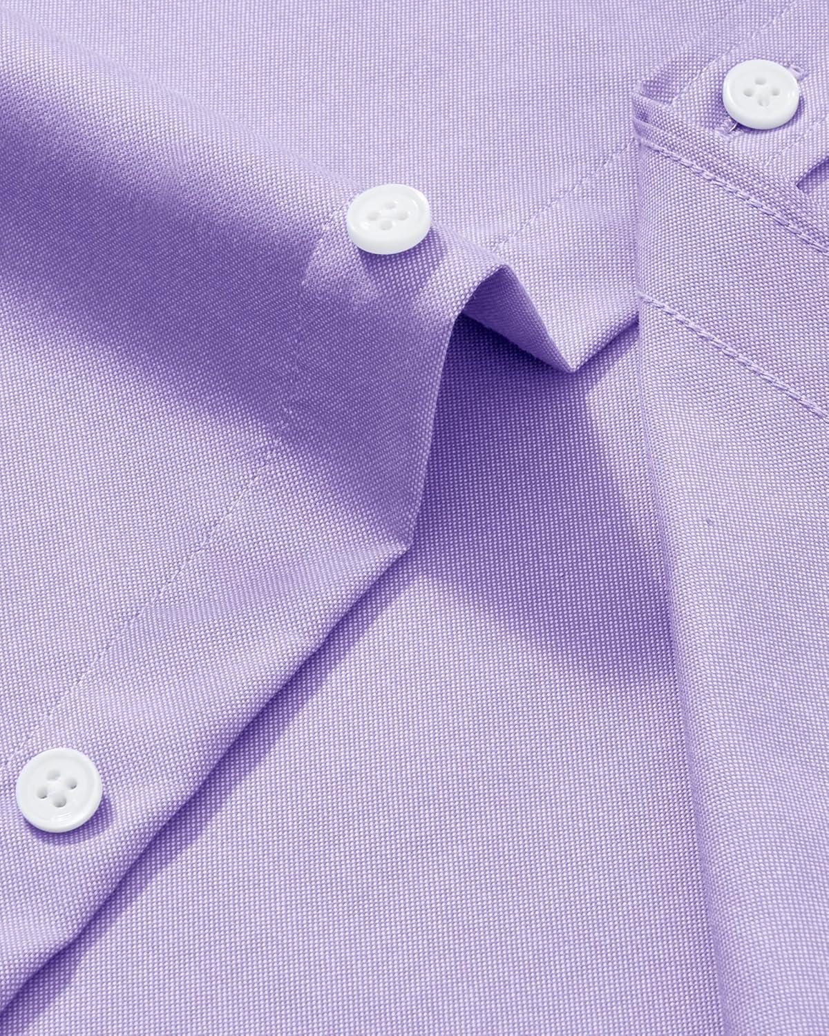 imageAlimens amp Gentle Mens Oxford Shirt Solid Stretch Dress Shirts Casual Business Long Sleeve Button Down Shirt with PocketLavender