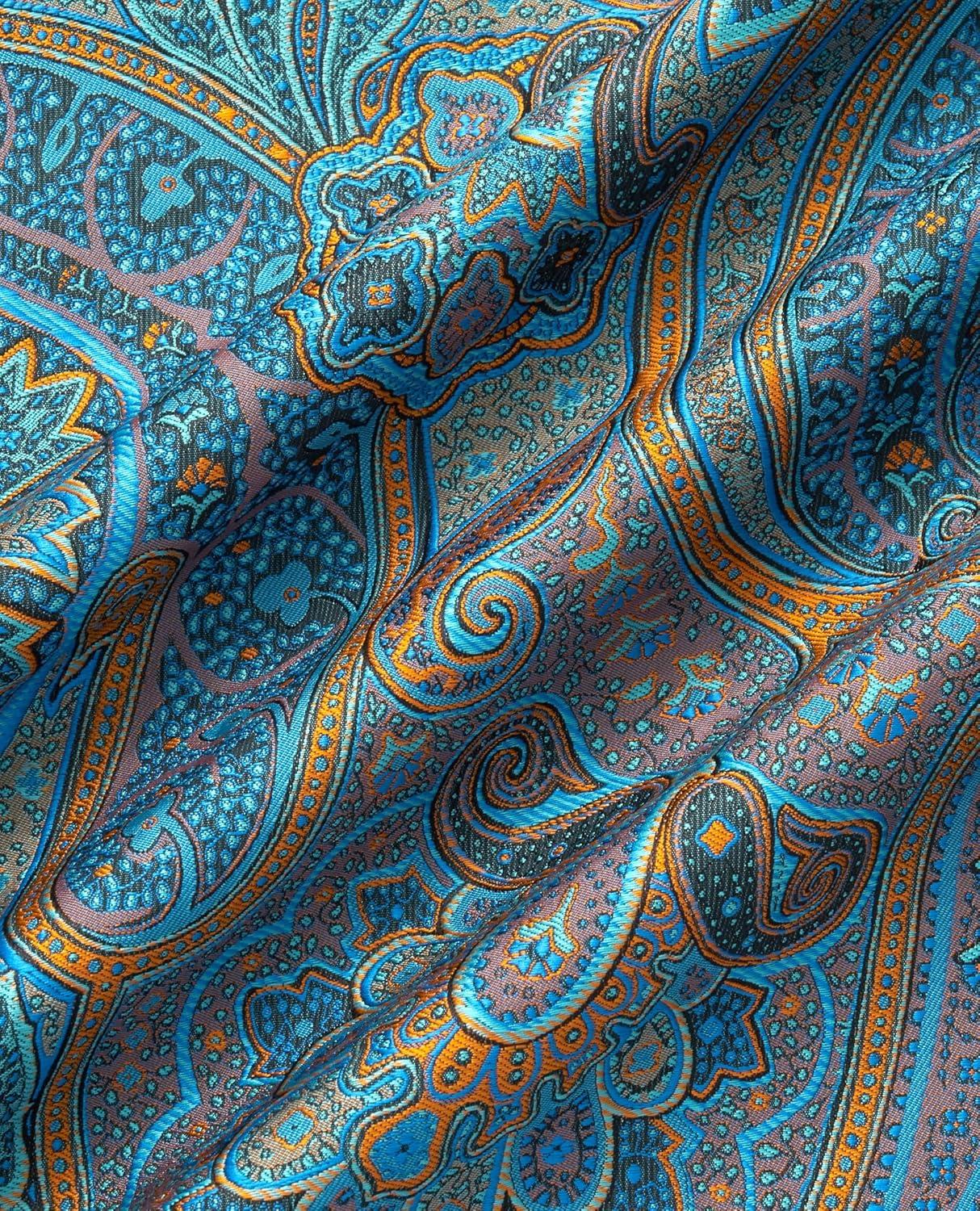 imageAlimens amp Gentle Mens Paisley Dress Shirt Long Sleeve Luxury Button Down Floral Shirt Party Casual WeddingBlue
