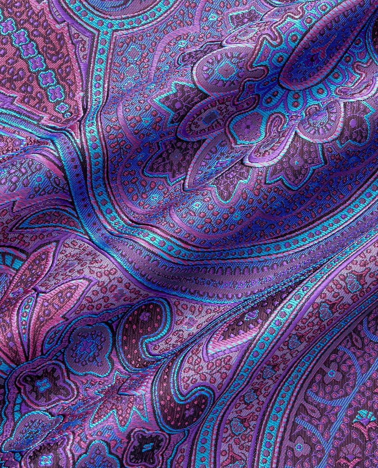imageAlimens amp Gentle Mens Paisley Dress Shirt Long Sleeve Luxury Button Down Floral Shirt Party Casual WeddingPurple Blue