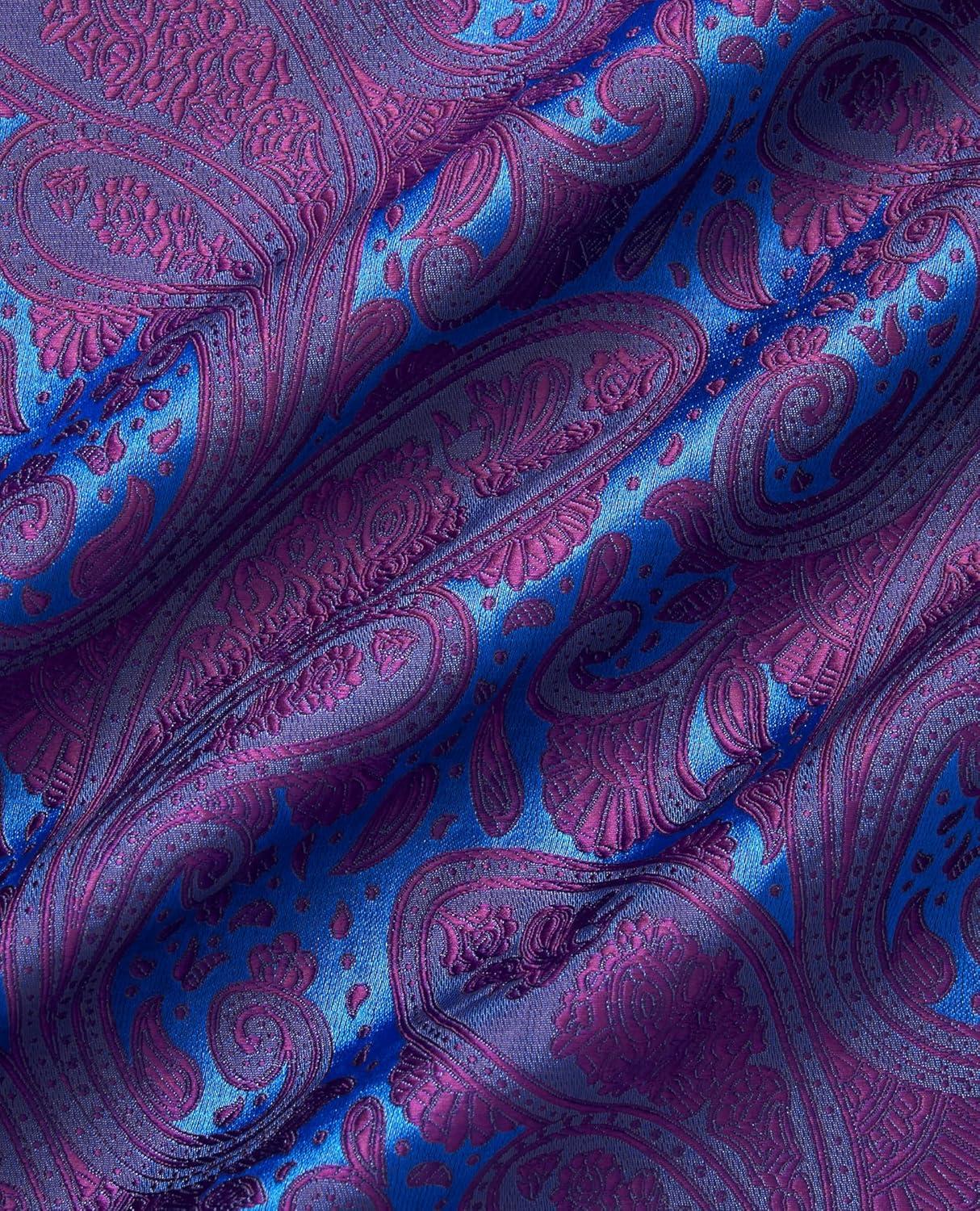 imageAlimens amp Gentle Mens Paisley Dress Shirt Long Sleeve Luxury Button Down Floral Shirt Party Casual WeddingPurple Teal