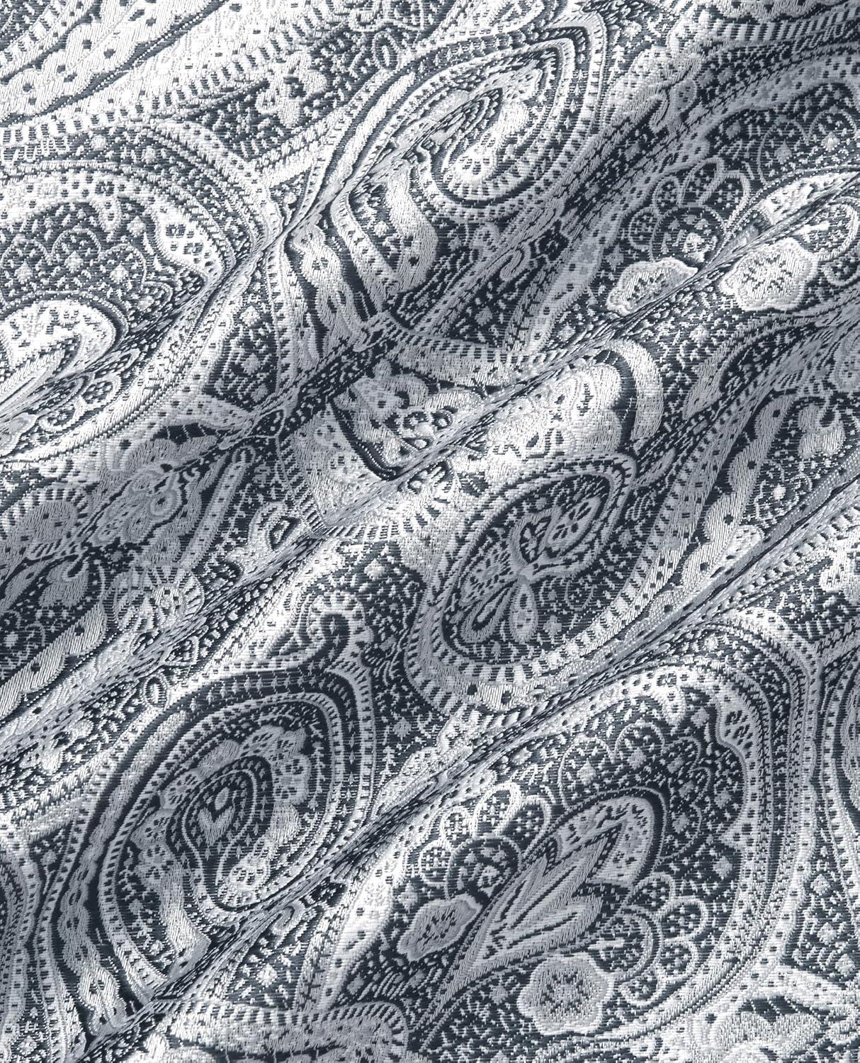 imageAlimens amp Gentle Mens Paisley Dress Shirt Long Sleeve Luxury Button Down Floral Shirt Party Casual WeddingSilver