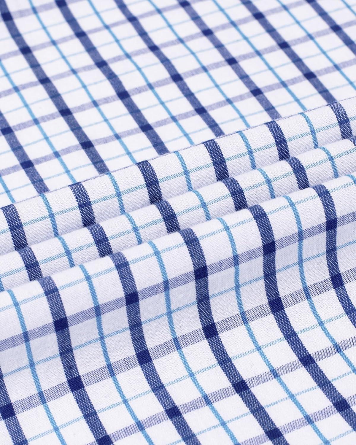 imageAlimens amp Gentle Mens Plaid Button Down Shirts Cotton Long Sleeve Dress Shirts Regular Fit Gingham ShirtsBlue Navy Small Plaid