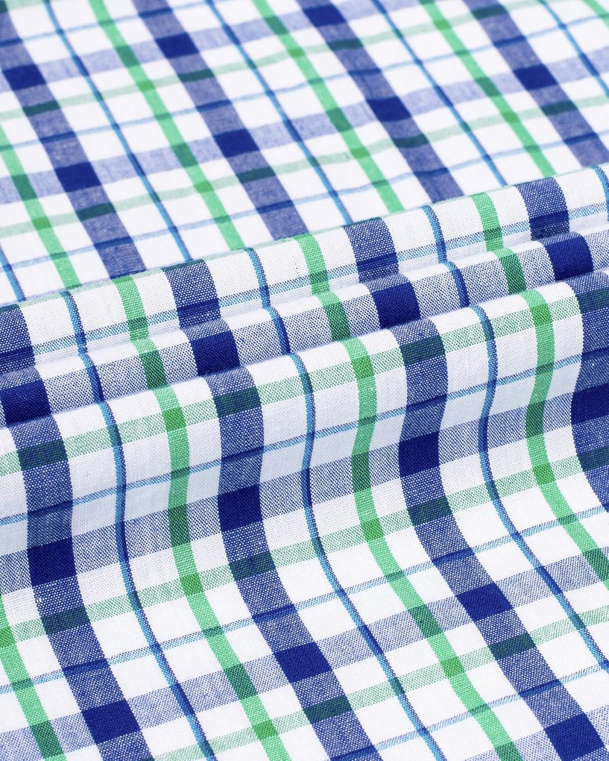 imageAlimens amp Gentle Mens Plaid Button Down Shirts Cotton Long Sleeve Dress Shirts Regular Fit Gingham ShirtsGreen Navy Plaid