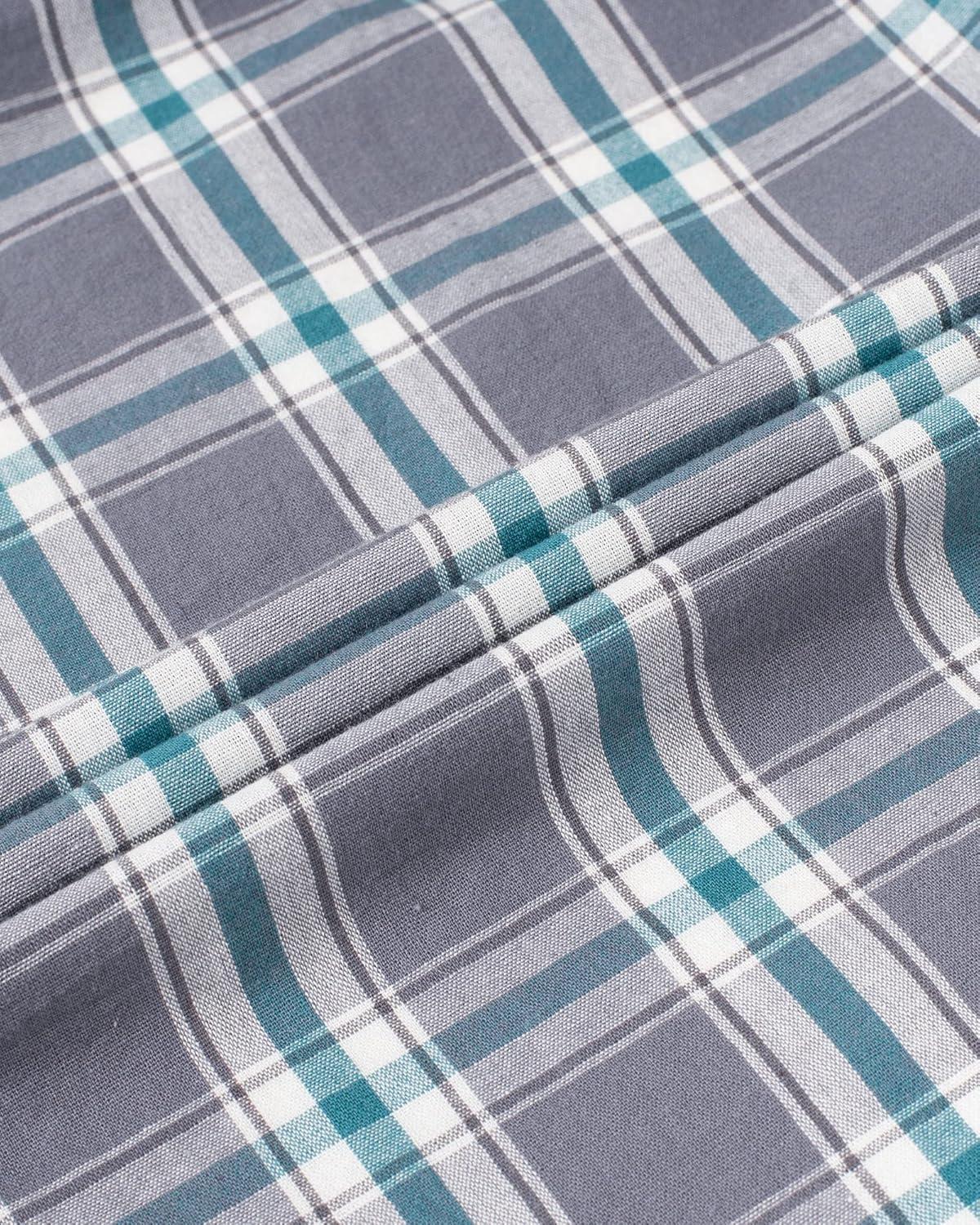 imageAlimens amp Gentle Mens Plaid Button Down Shirts Cotton Long Sleeve Dress Shirts Regular Fit Gingham ShirtsGreyGreen Plaid