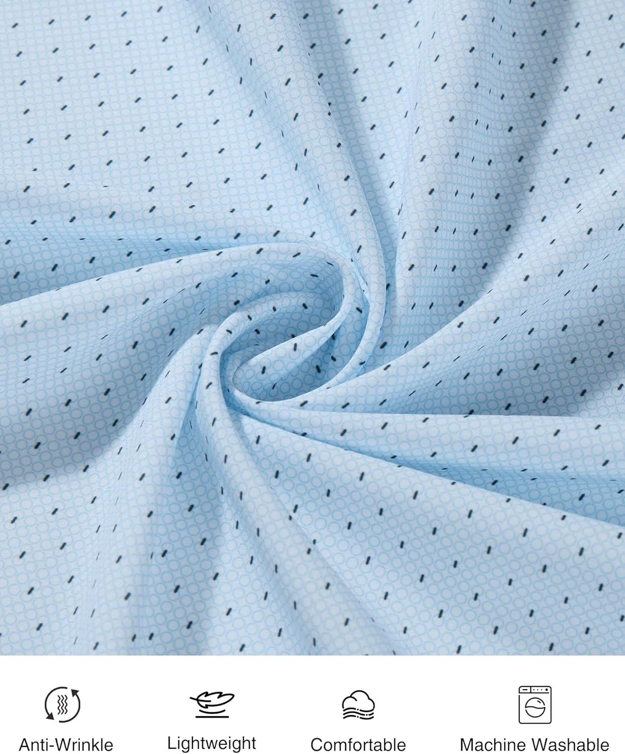 imageAlimens amp Gentle Mens Printed Dress Shirts Long Sleeve Wrinkle Free Button Down Shirt Regular Fit Casual Business TopsLight Blue
