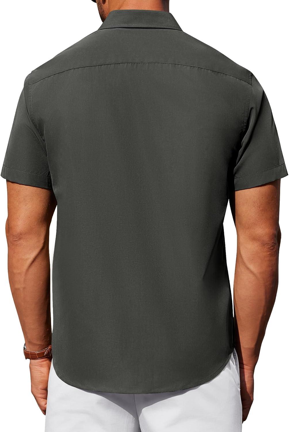 imageAlimens amp Gentle Mens Short Sleeve Dress ShirtDark Grey