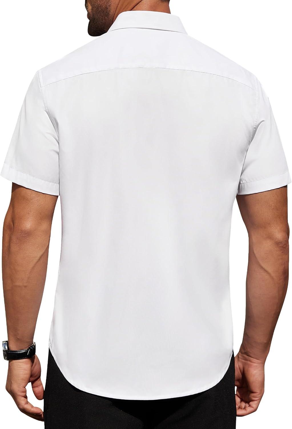 imageAlimens amp Gentle Mens Short Sleeve Dress ShirtWhite
