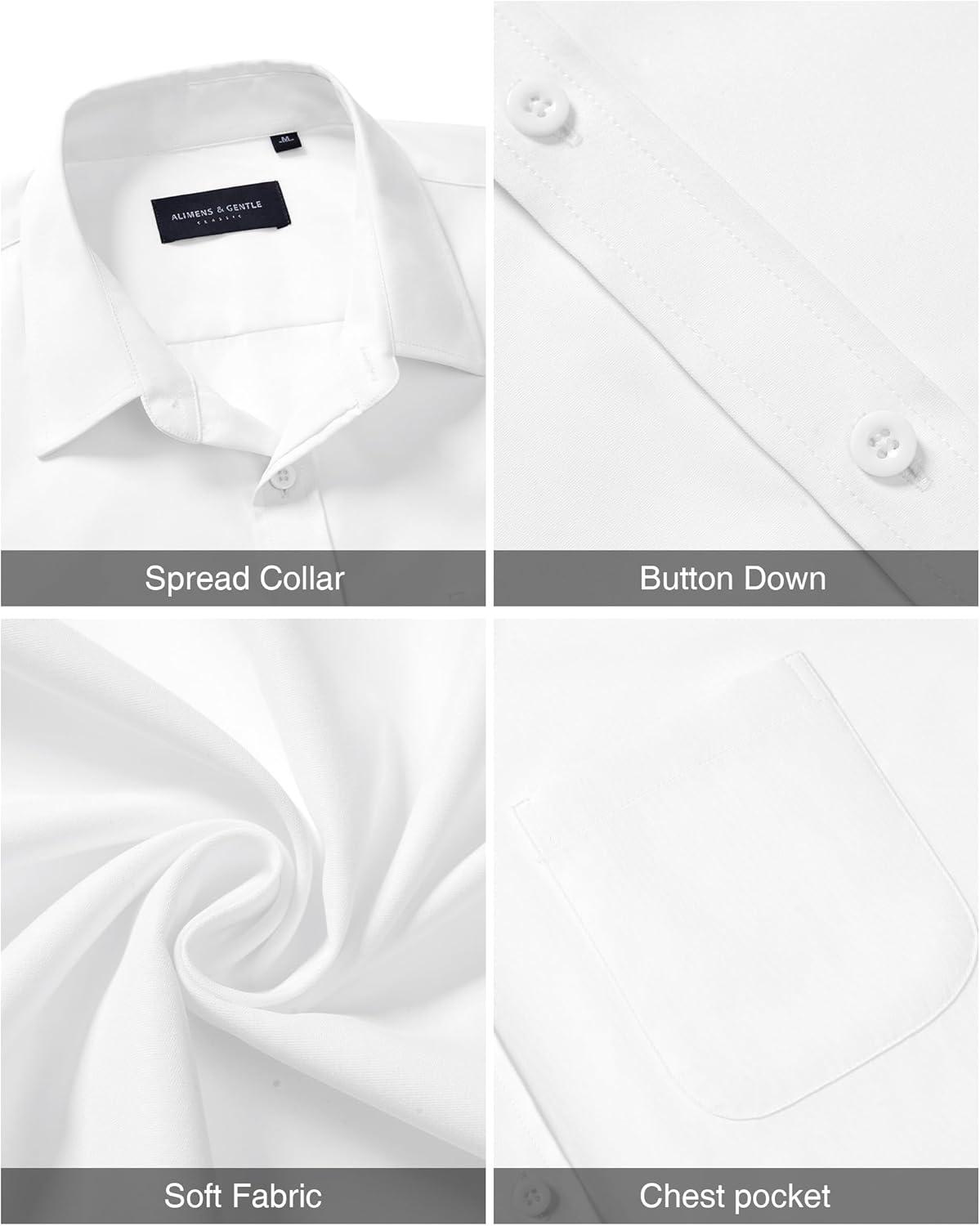 imageAlimens amp Gentle Mens Short Sleeve Dress ShirtWhite