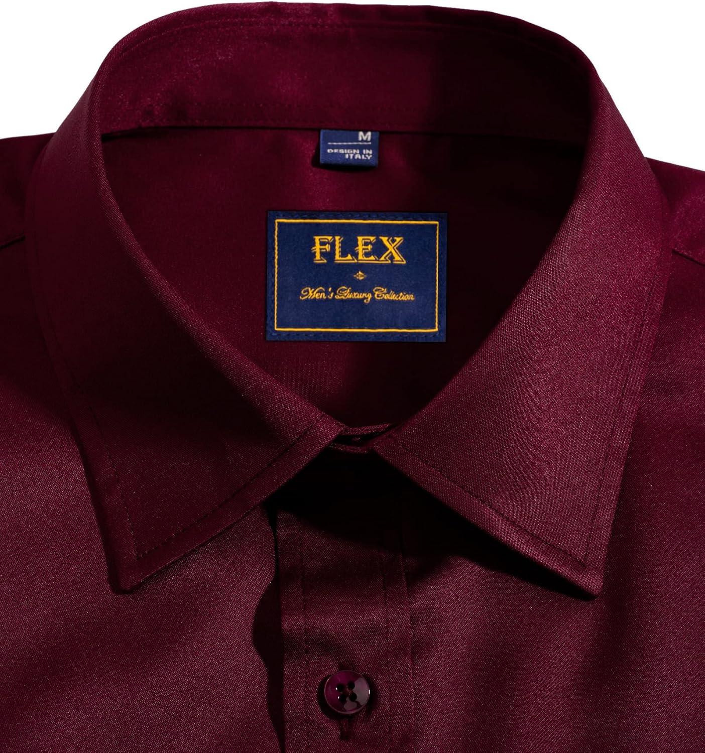 imageAlimens amp Gentle Mens Short Sleeve Dress Shirts Wrinkle Free Solid Casual Button Down Shirts with PocketAwine Red