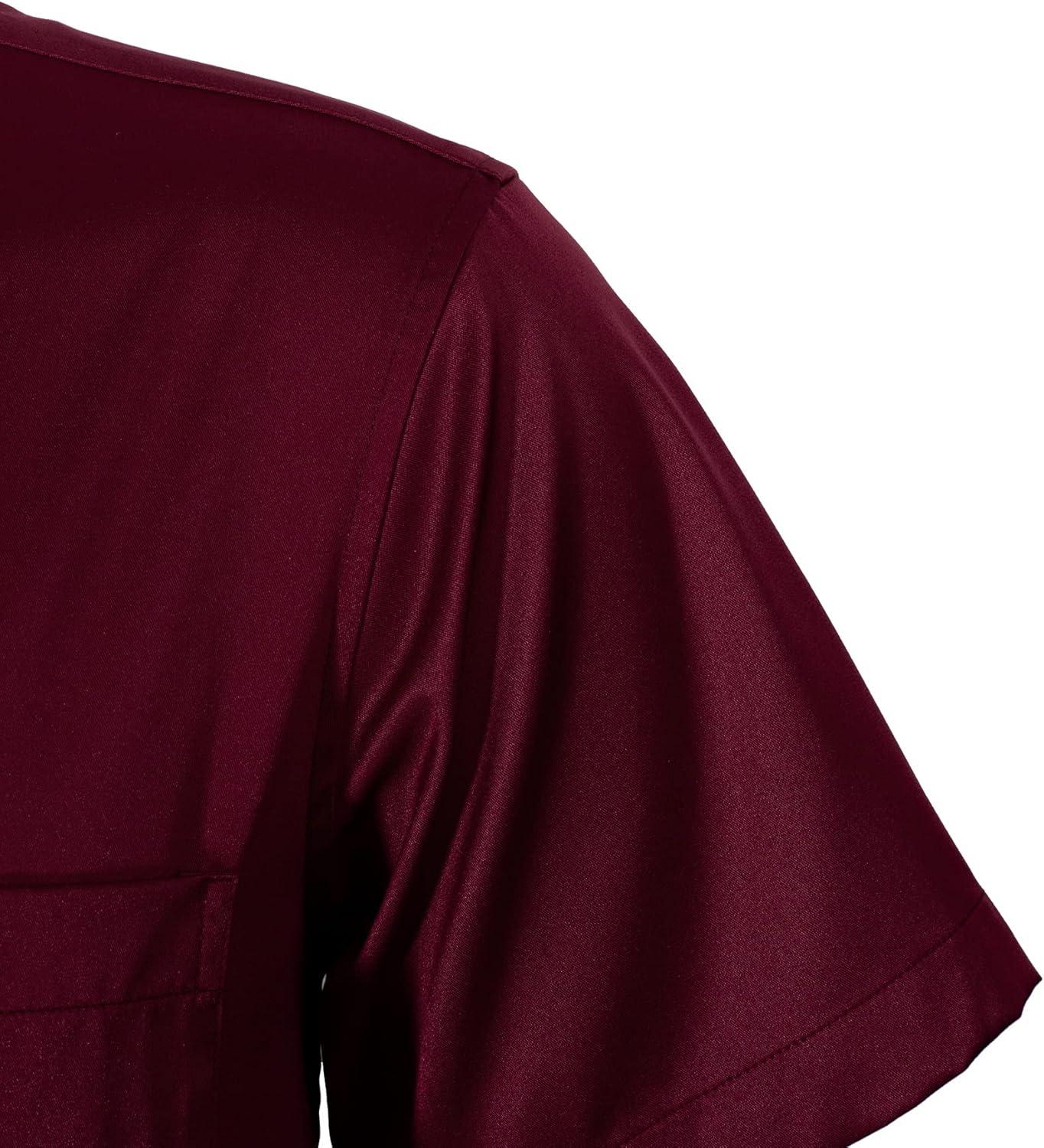 imageAlimens amp Gentle Mens Short Sleeve Dress Shirts Wrinkle Free Solid Casual Button Down Shirts with PocketAwine Red