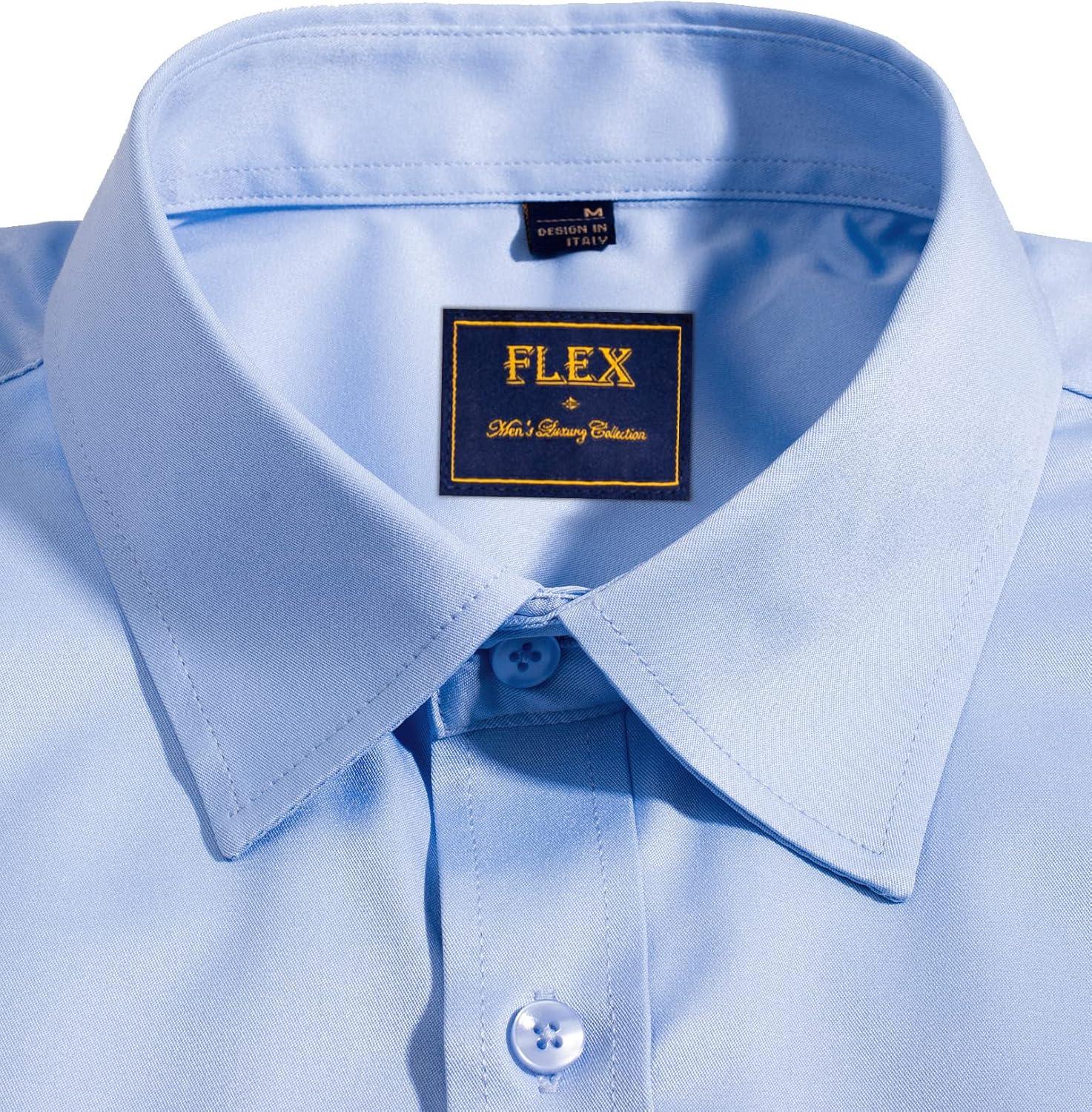 imageAlimens amp Gentle Mens Short Sleeve Dress Shirts Wrinkle Free Solid Casual Button Down Shirts with PocketLight Blue