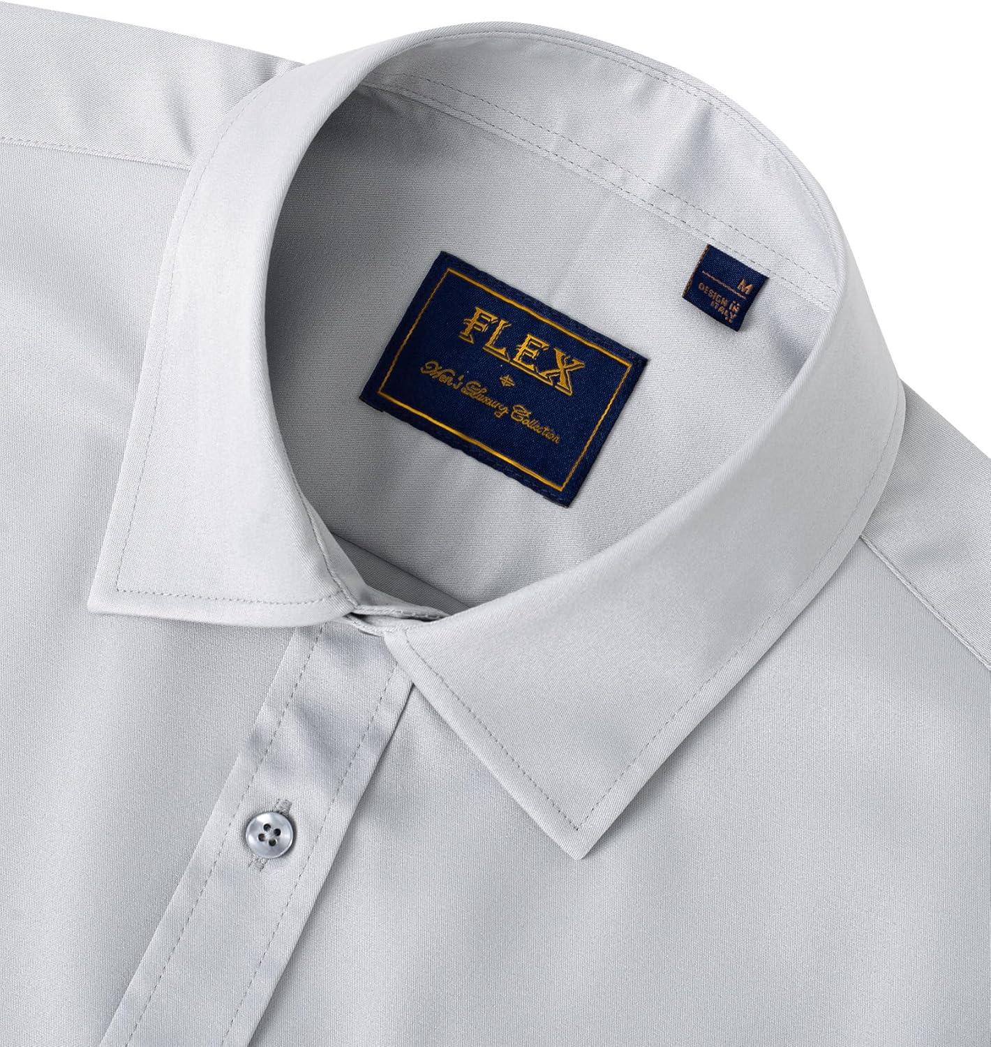imageAlimens amp Gentle Mens Short Sleeve Dress Shirts Wrinkle Free Solid Casual Button Down Shirts with PocketLight Grey