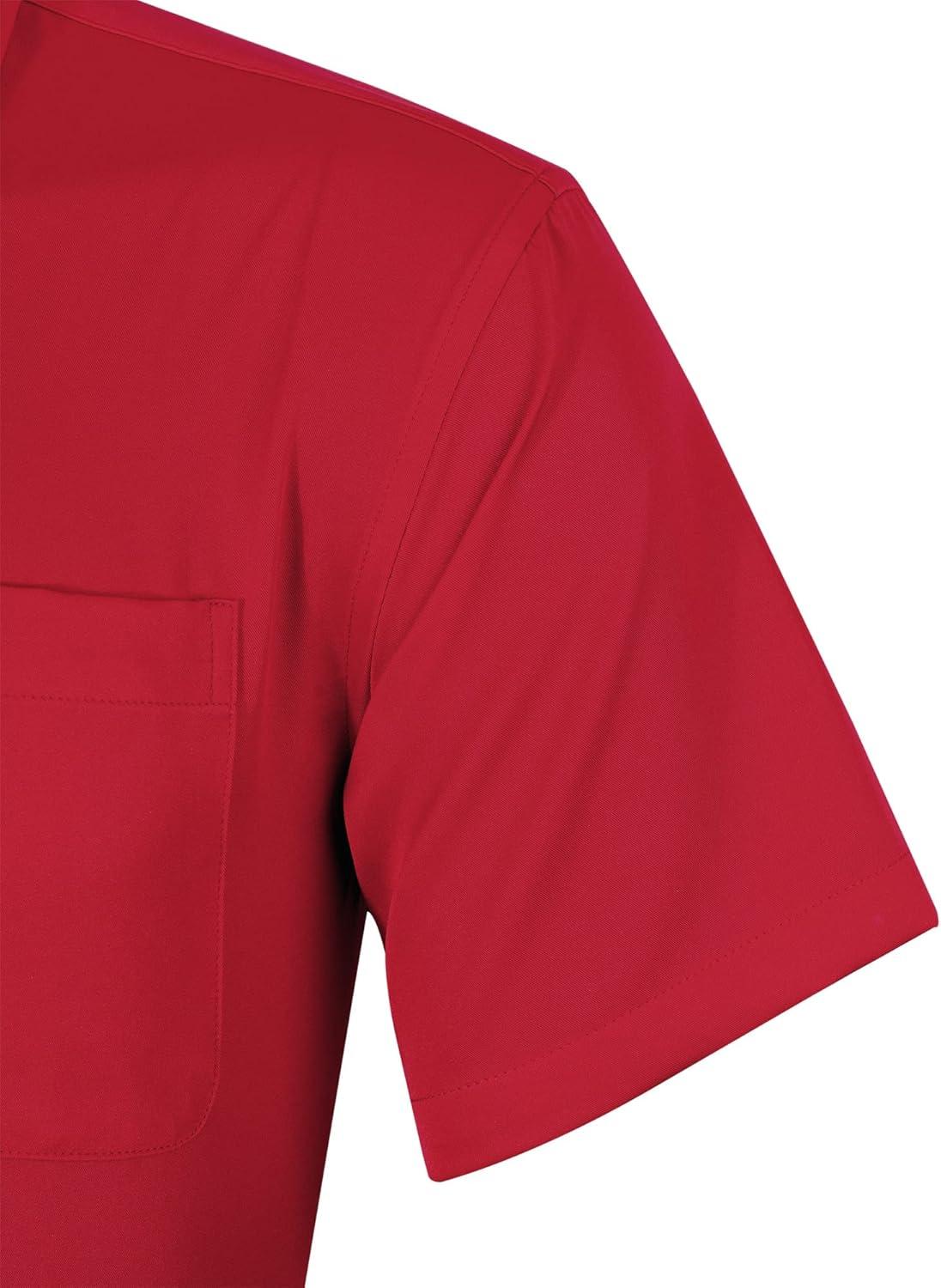 imageAlimens amp Gentle Mens Short Sleeve Dress Shirts Wrinkle Free Solid Casual Button Down Shirts with PocketRed