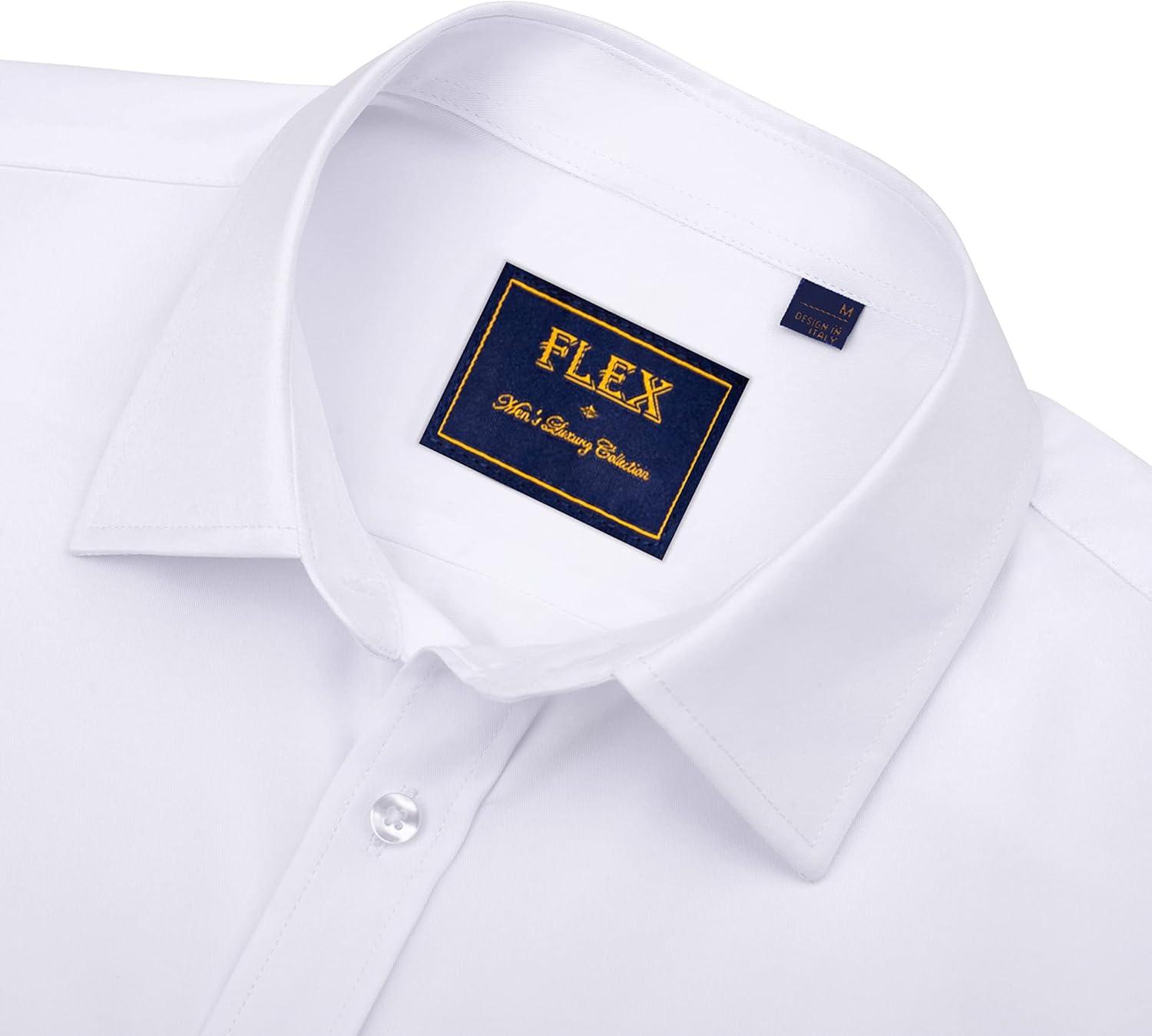 imageAlimens amp Gentle Mens Short Sleeve Dress Shirts Wrinkle Free Solid Casual Button Down Shirts with PocketWhite