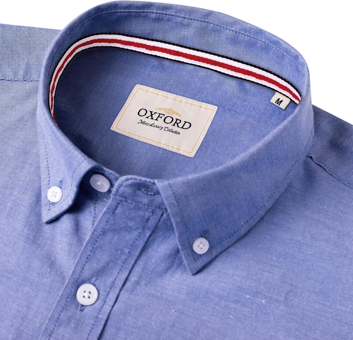 imageAlimens amp Gentle Mens Solid Oxford Shirt Long Sleeve Dress Shirt Work Casual Button Down Shirts with PocketAroyal Blue