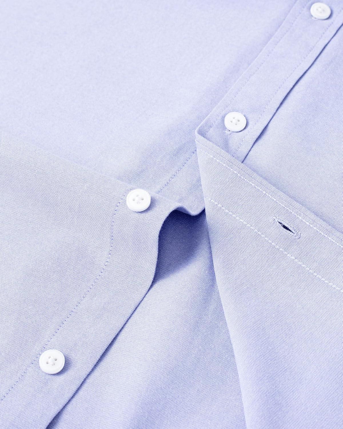 imageAlimens amp Gentle Mens Solid Oxford Shirt Long Sleeve Dress Shirt Work Casual Button Down Shirts with PocketBlue Purple