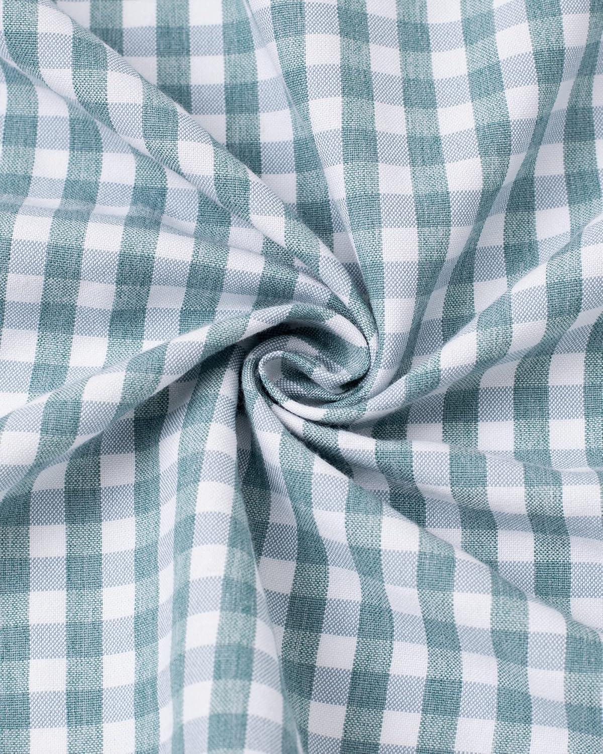 imageAlimens amp Gentle Mens Solid Oxford Shirt Long Sleeve Dress Shirt Work Casual Button Down Shirts with PocketPlaidgreen White