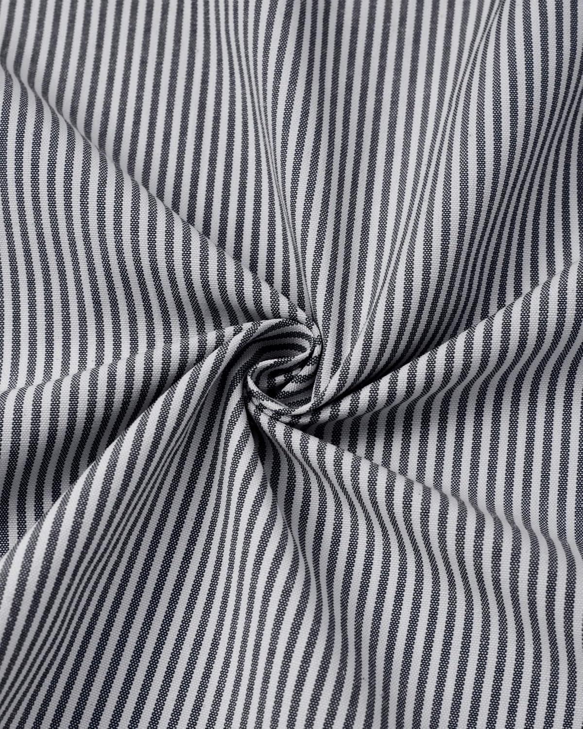 imageAlimens amp Gentle Mens Solid Oxford Shirt Long Sleeve Dress Shirt Work Casual Button Down Shirts with PocketStripedblack White