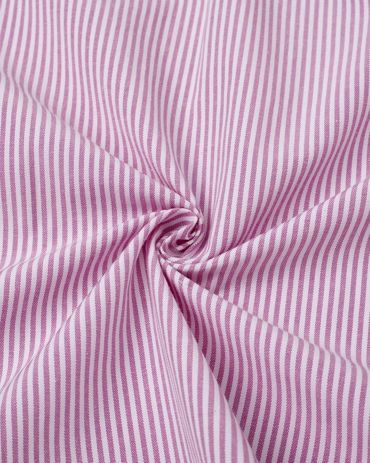 imageAlimens amp Gentle Mens Solid Oxford Shirt Long Sleeve Dress Shirt Work Casual Button Down Shirts with PocketStripedpink