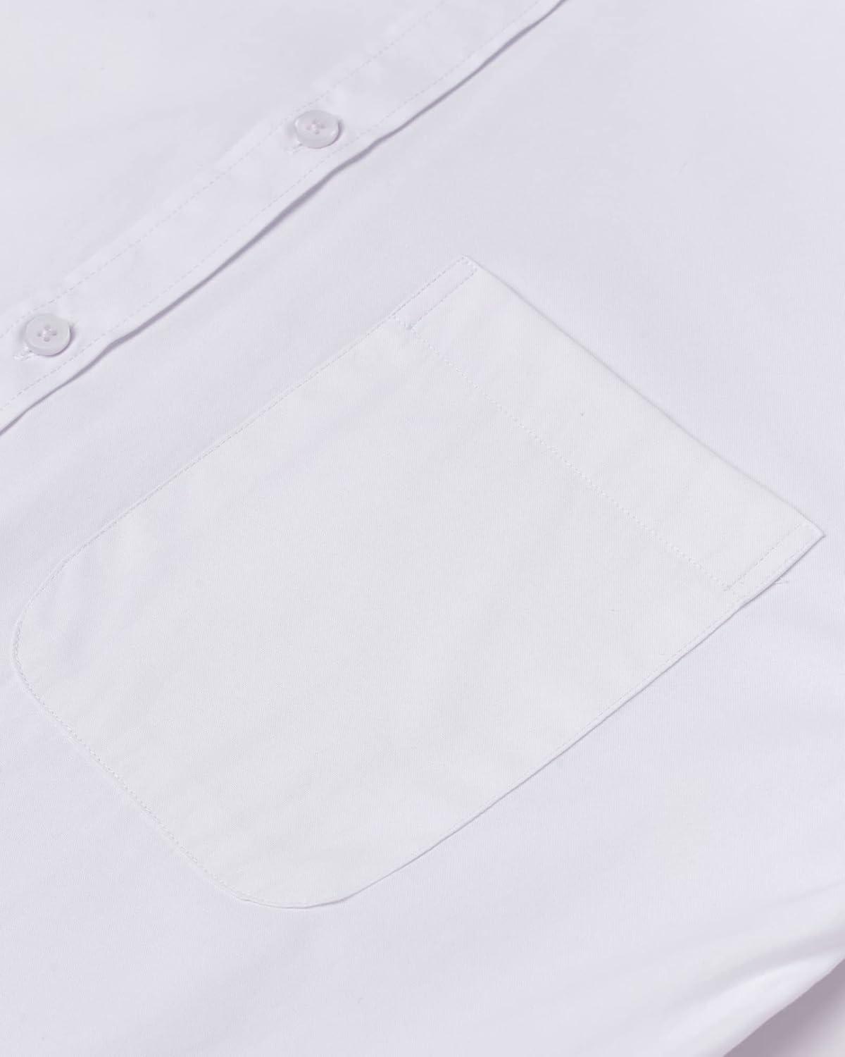 imageAlimens amp Gentle Mens Solid Oxford Shirt Long Sleeve Dress Shirt Work Casual Button Down Shirts with PocketWhite