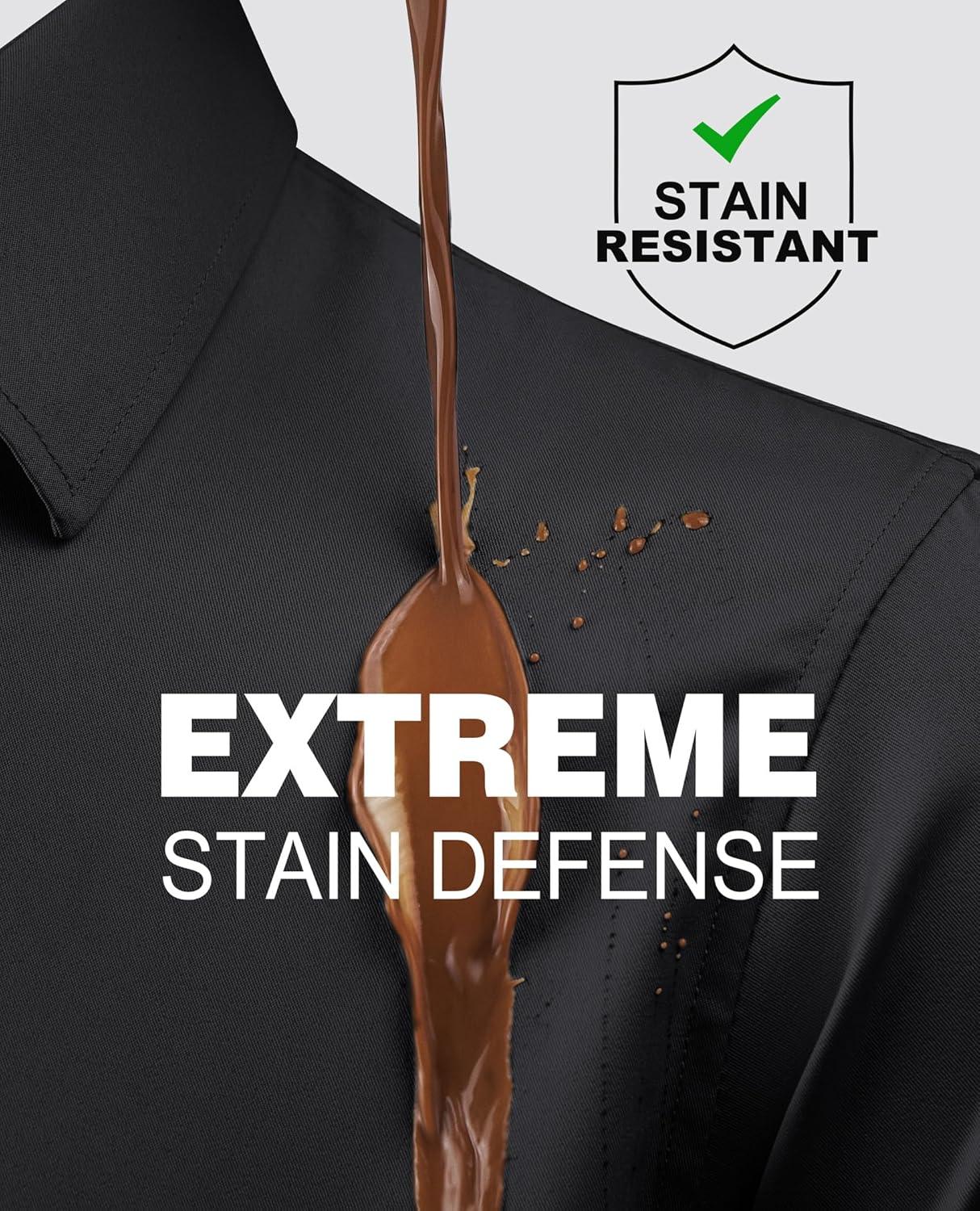 imageAlimens amp Gentle Slim Fit Dress Shirts for Men Long Sleeve Stretch Stain Proof Wrinkle Free Button Down Shirts Formal ShirtsBlack