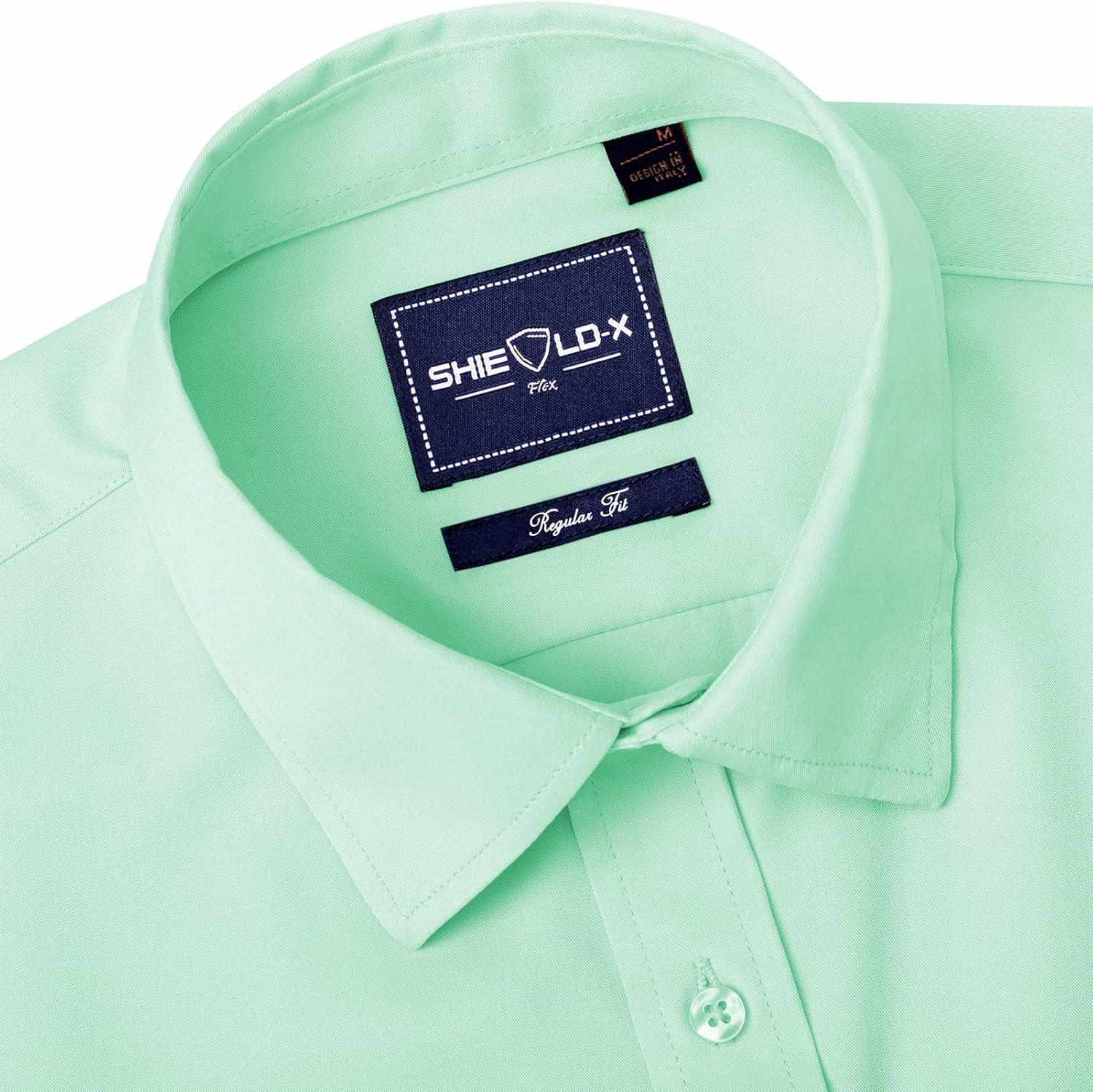imageAlimens amp Gentle Slim Fit Dress Shirts for Men Long Sleeve Stretch Stain Proof Wrinkle Free Button Down Shirts Formal ShirtsGrass Green
