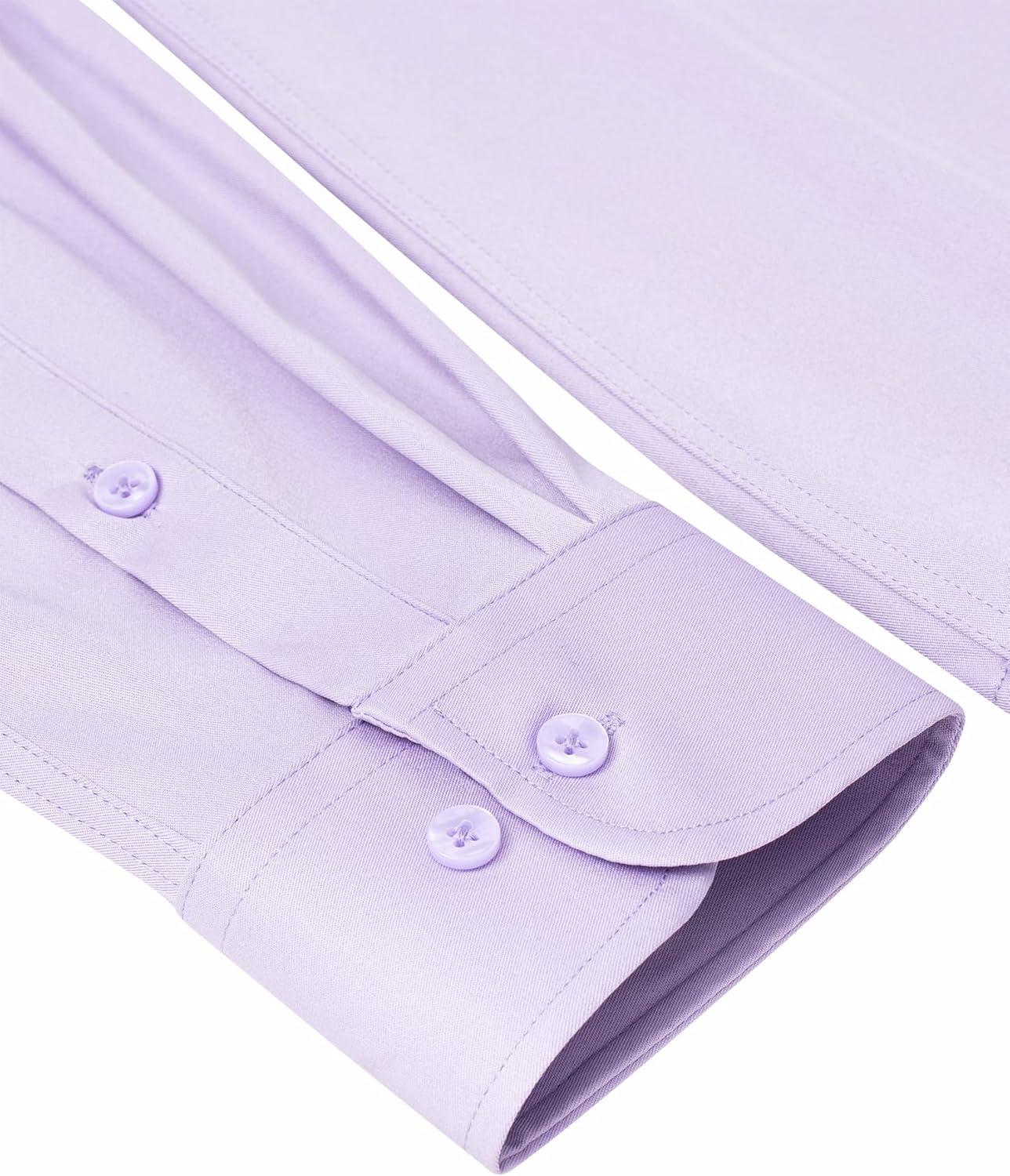 imageAlimens amp Gentle Slim Fit Dress Shirts for Men Long Sleeve Stretch Stain Proof Wrinkle Free Button Down Shirts Formal ShirtsLight Purple