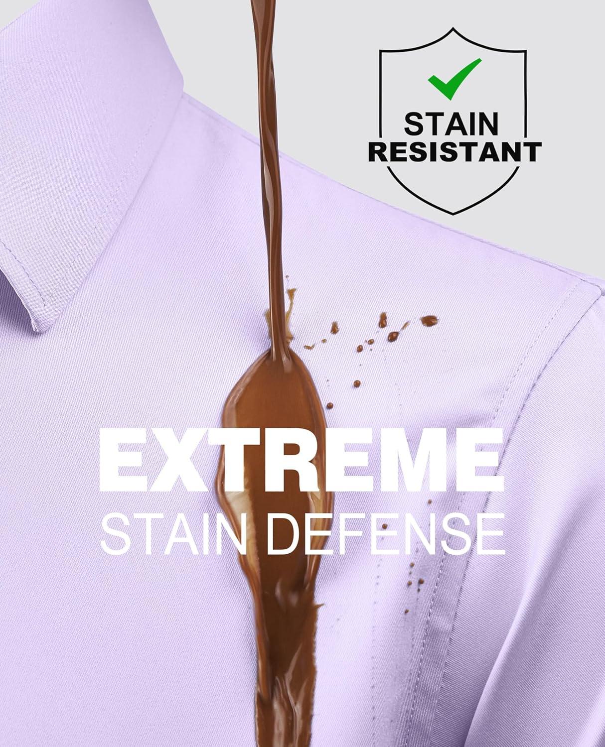 imageAlimens amp Gentle Slim Fit Dress Shirts for Men Long Sleeve Stretch Stain Proof Wrinkle Free Button Down Shirts Formal ShirtsLight Purple