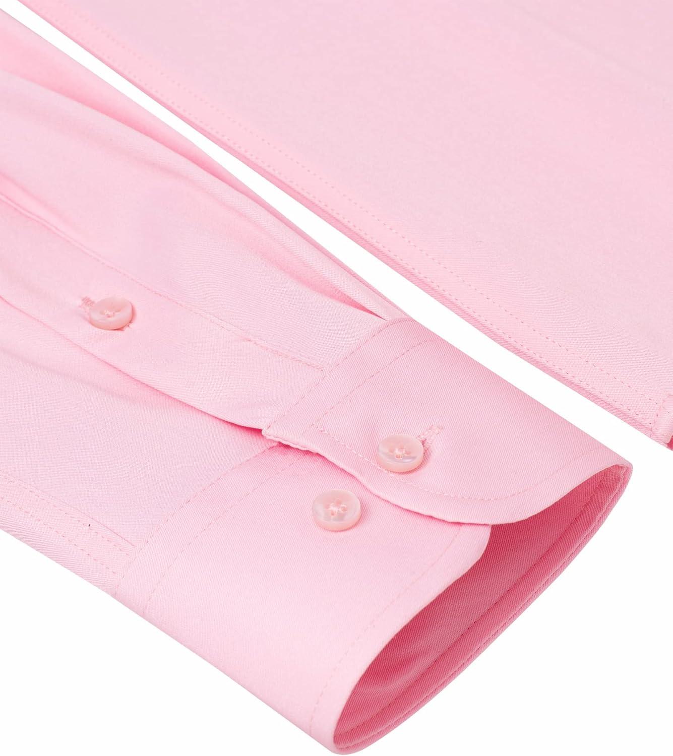 imageAlimens amp Gentle Slim Fit Dress Shirts for Men Long Sleeve Stretch Stain Proof Wrinkle Free Button Down Shirts Formal ShirtsPink