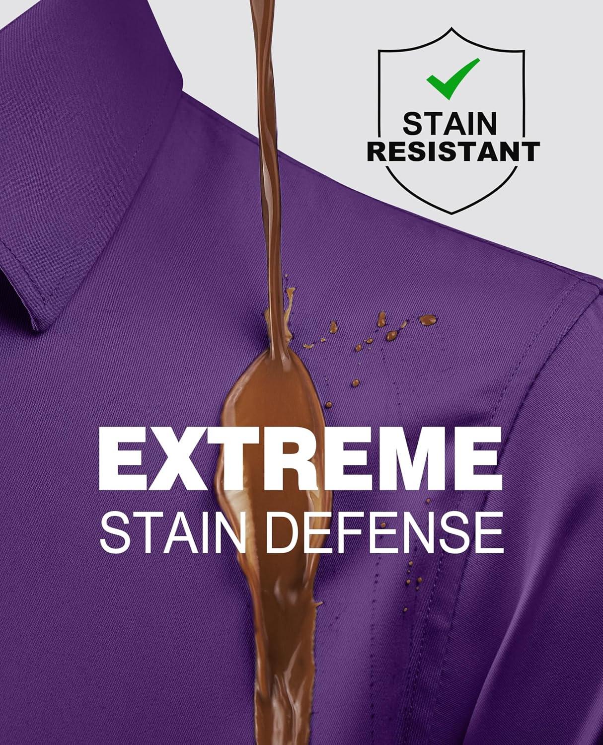 imageAlimens amp Gentle Slim Fit Dress Shirts for Men Long Sleeve Stretch Stain Proof Wrinkle Free Button Down Shirts Formal ShirtsPurple