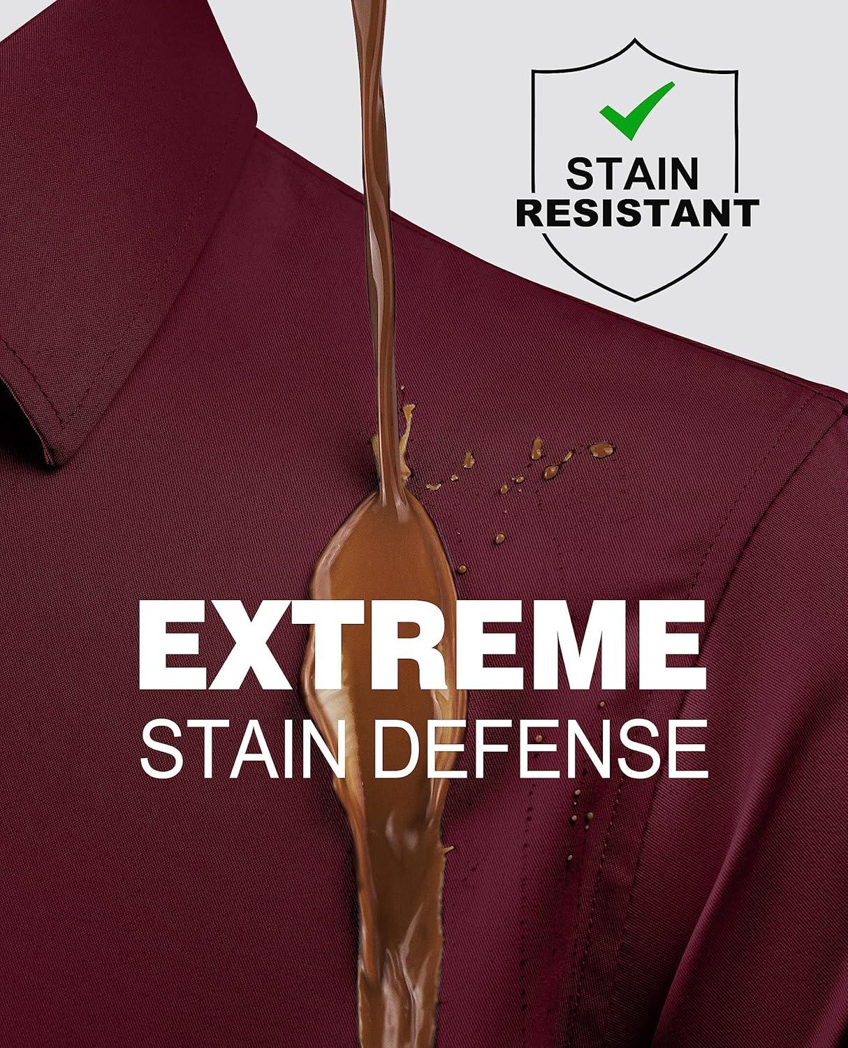imageAlimens amp Gentle Slim Fit Dress Shirts for Men Long Sleeve Stretch Stain Proof Wrinkle Free Button Down Shirts Formal ShirtsWine Burgundy