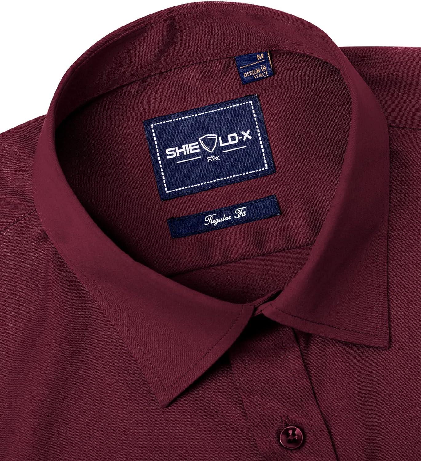 imageAlimens amp Gentle Slim Fit Dress Shirts for Men Long Sleeve Stretch Stain Proof Wrinkle Free Button Down Shirts Formal ShirtsWine Burgundy