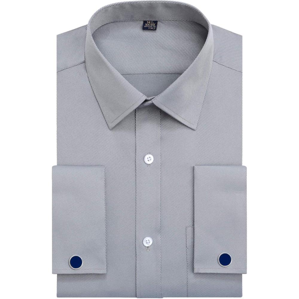 imageAlimens amp Gentle French Cuff Regular Fit Dress Shirts Cufflink IncludedGrey